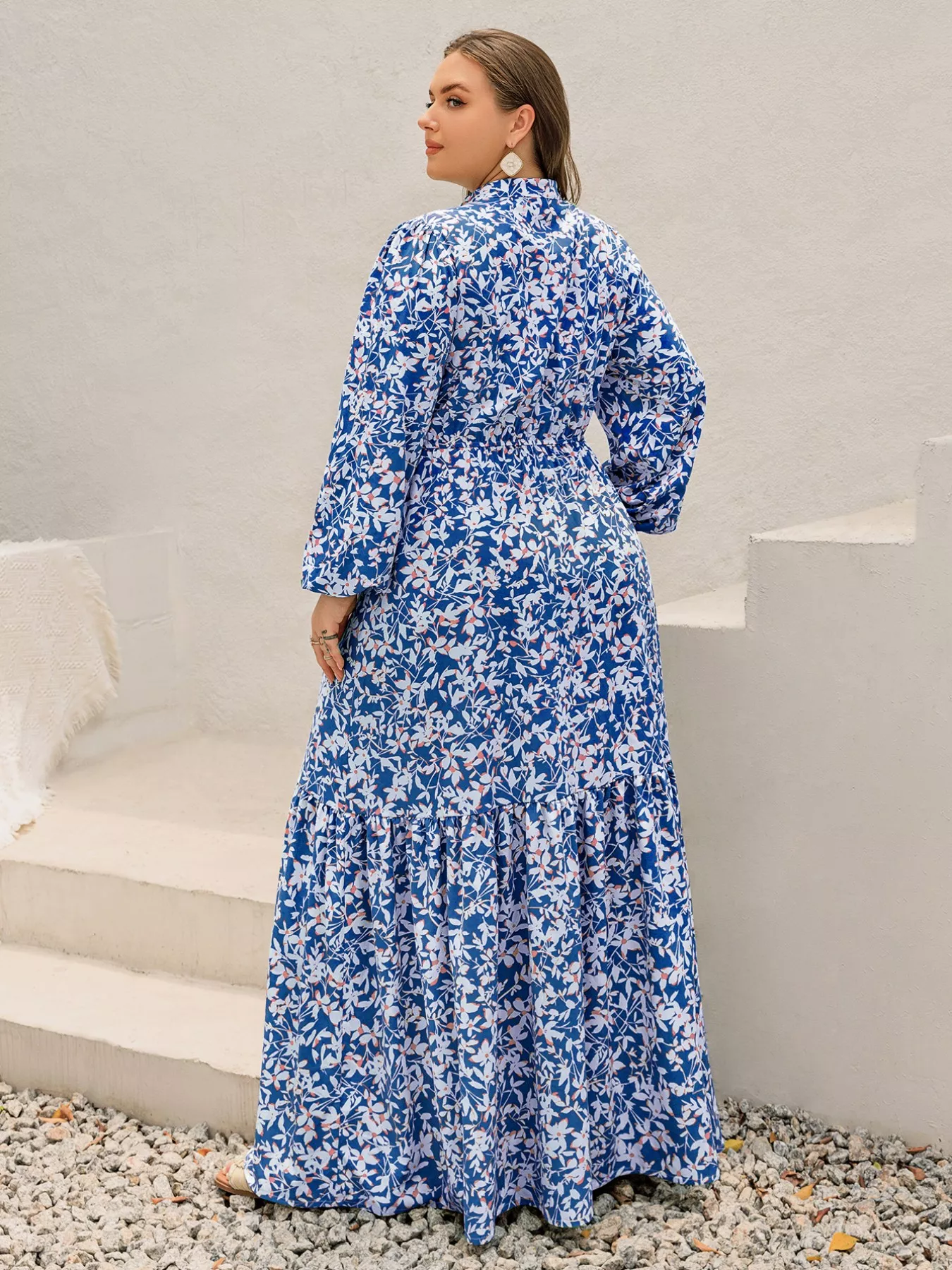 Plus Size Floral Print Bohemian Maxi Dress - Image 8