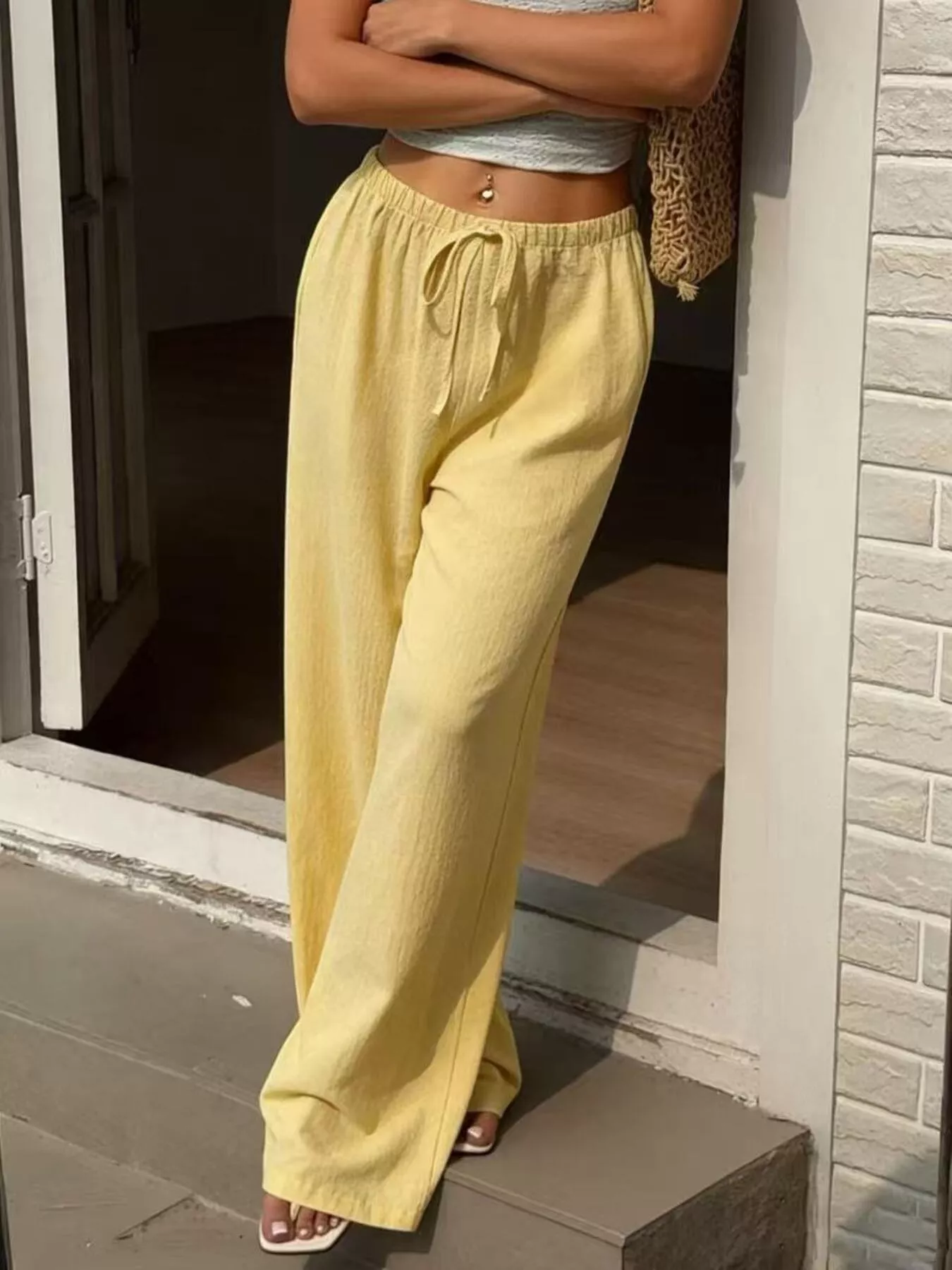 Plus Size High-Waisted Wide-Leg Pants - Image 4