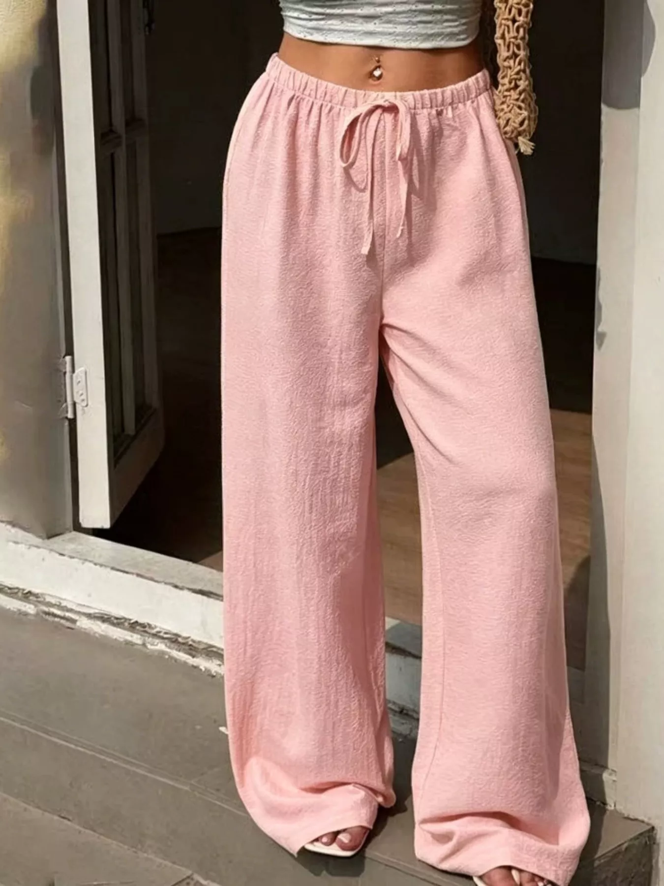 Plus Size High-Waisted Wide-Leg Pants - Image 9
