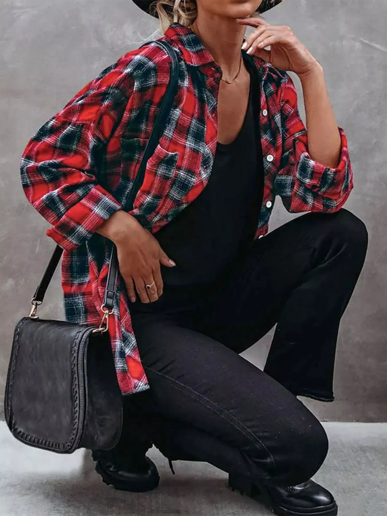 Plus Size Plaid Button-Down Shirt - Image 4