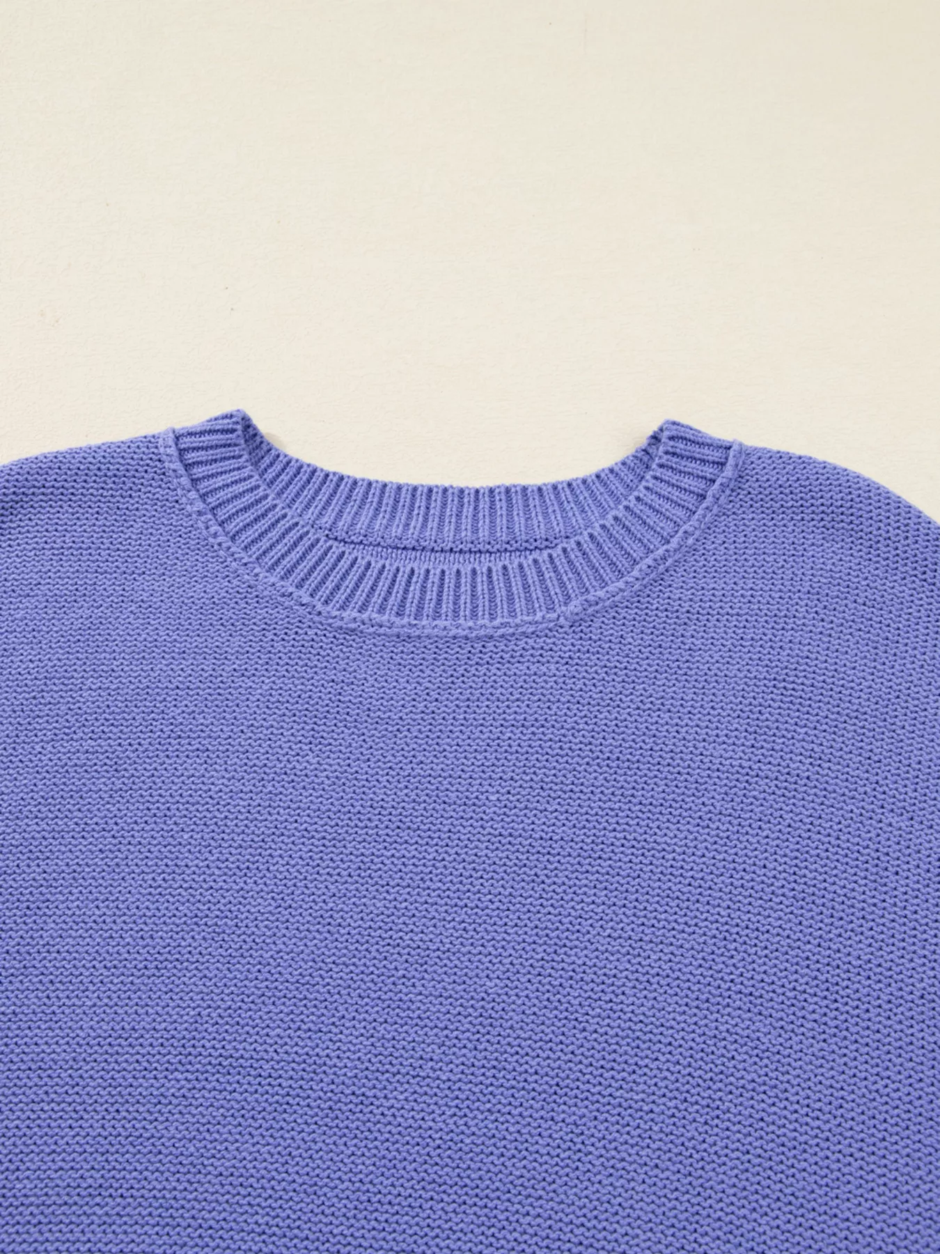 Plus Size Striped Trim Drop Shoulder Knit Loose Sweater - Image 6