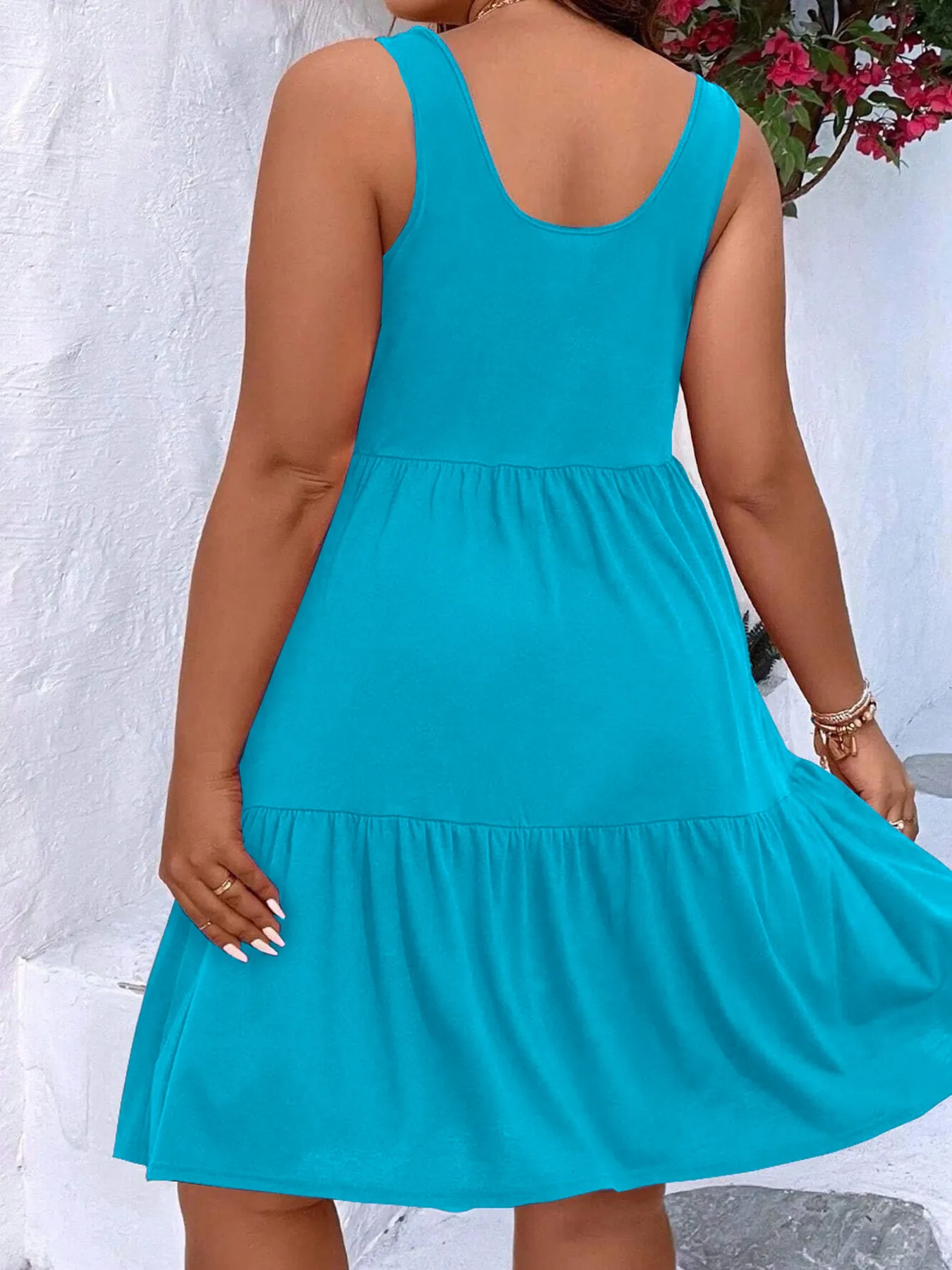 Plus Size Tiered Scoop Neck Tank Dress - Image 6