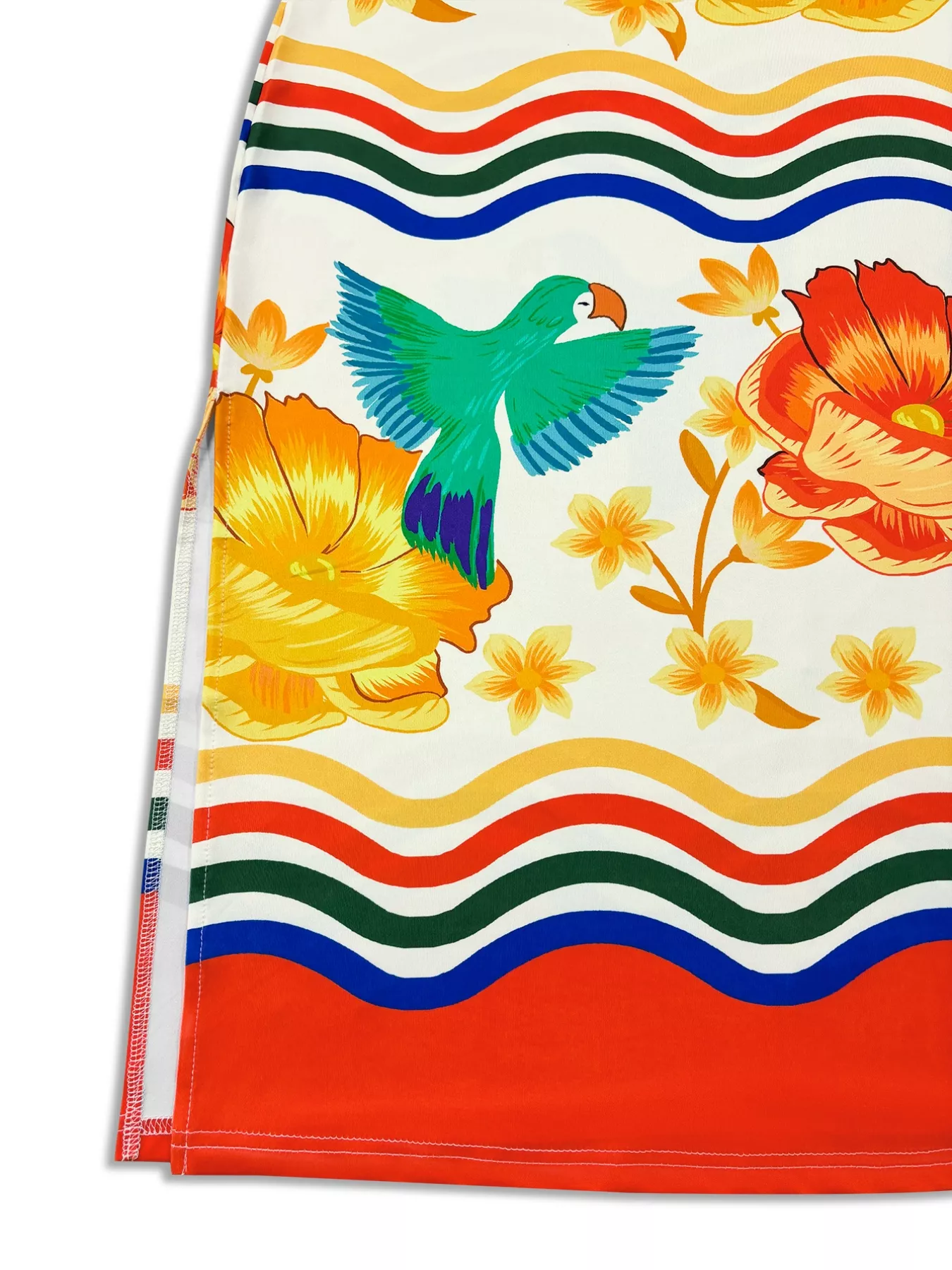 Plus Size Tropical Parrot Print Sleeveless Midi Dress - Image 7