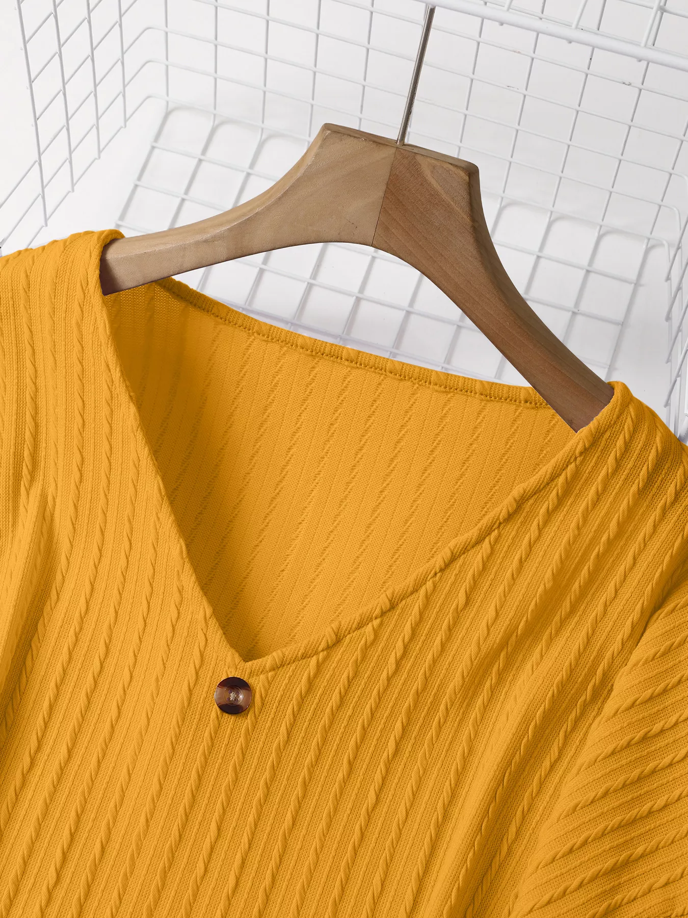 Plus Size V-Neck Dropped Shoulder Blouse - Image 17