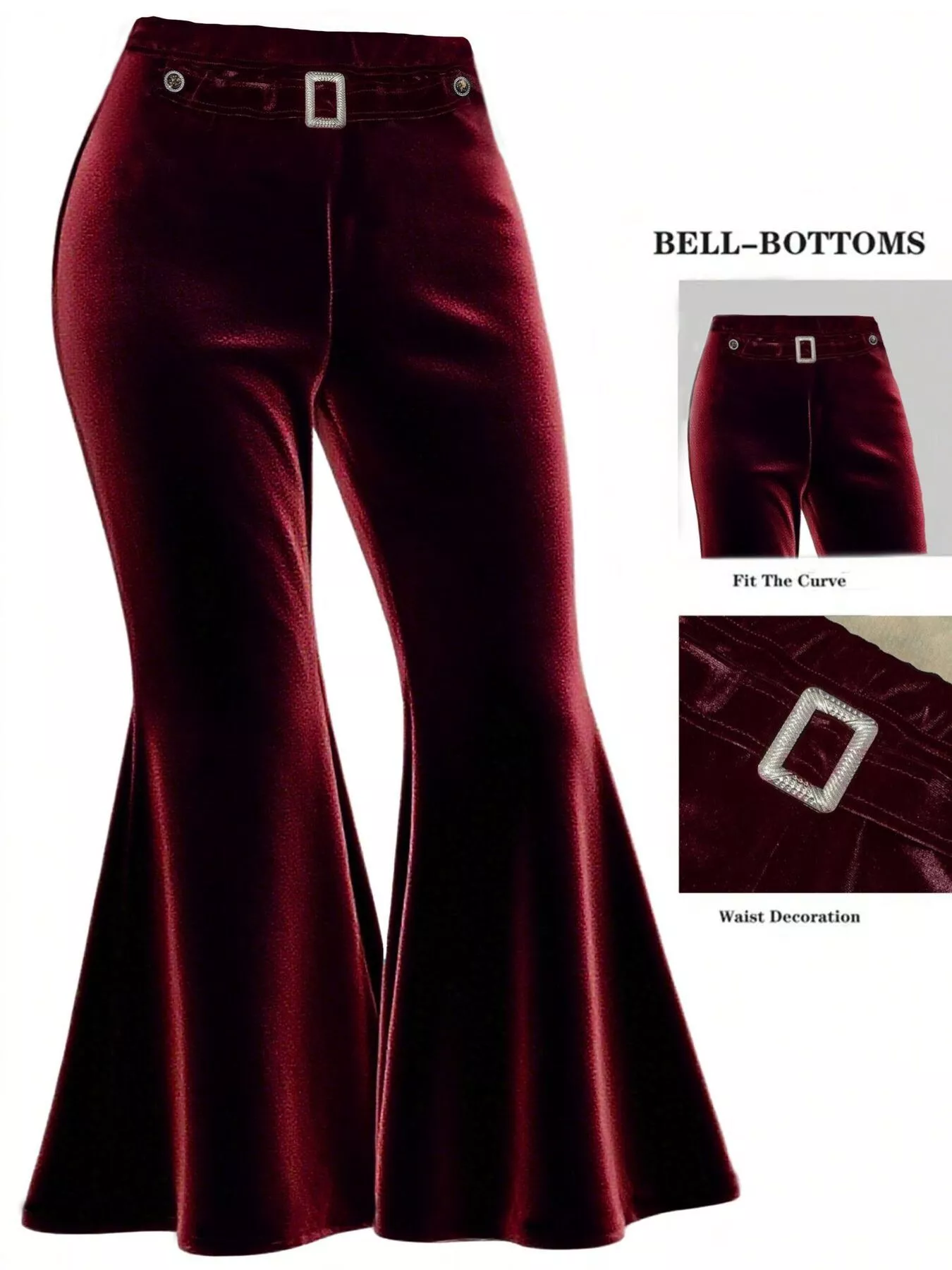 Plus Size Velvet Flared Pants - Image 7
