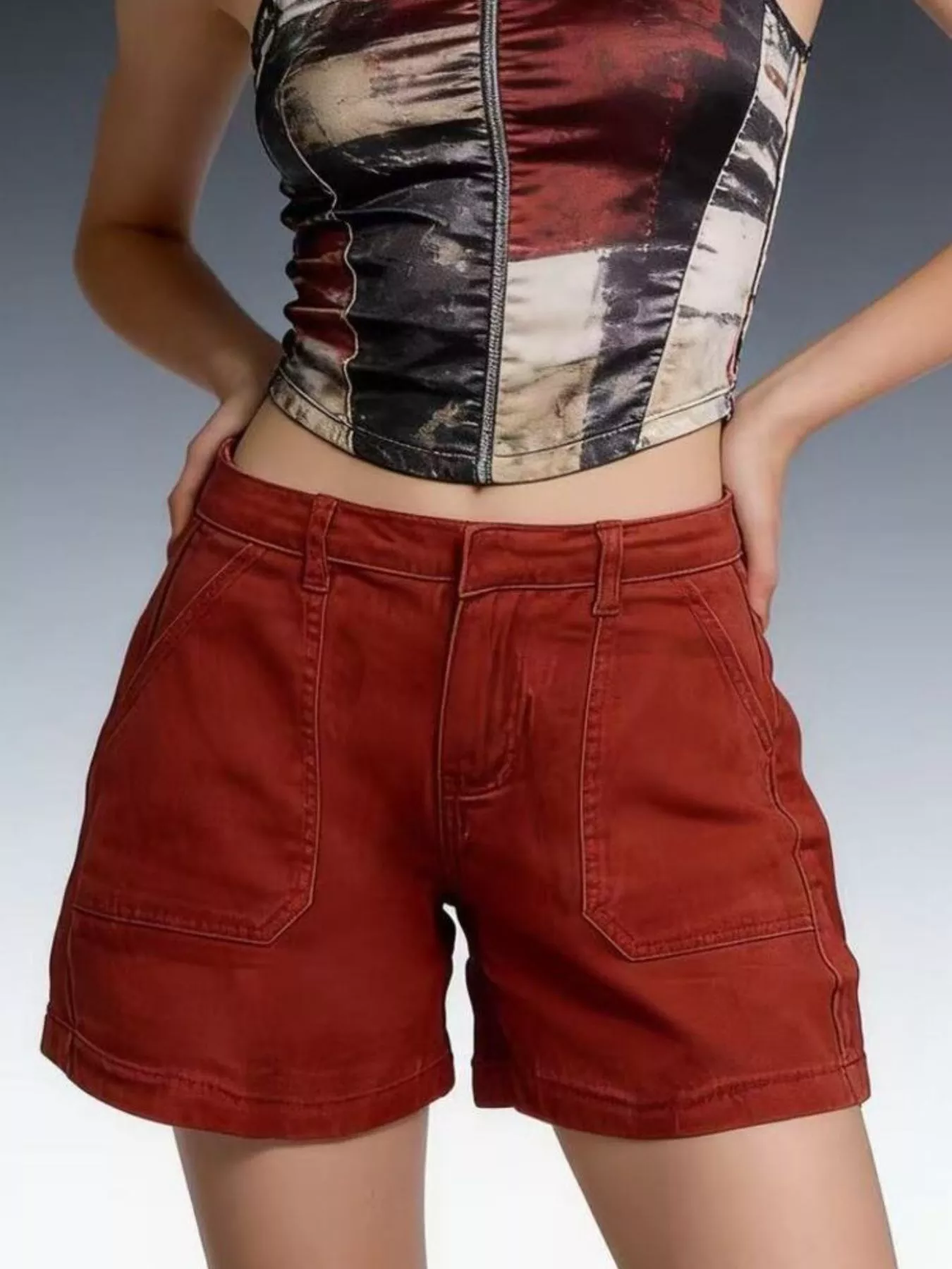 Pocketed Denim Shorts - Image 16