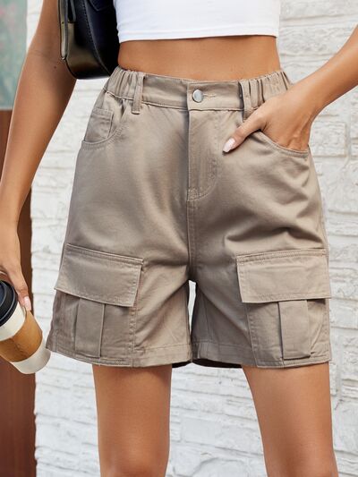 Pocketed High Waist Denim Shorts - Image 8