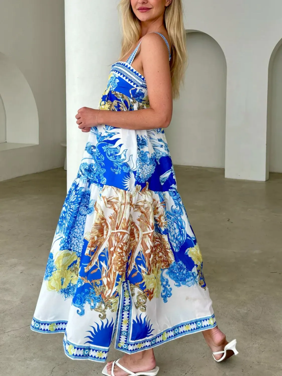 Pocketed Printed Sleeveless Cami Dress - Image 15