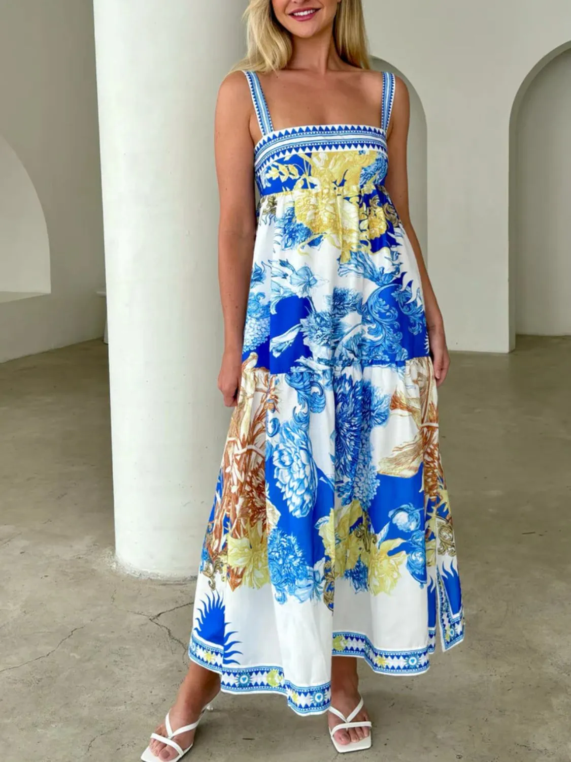 Pocketed Printed Sleeveless Cami Dress - Image 6