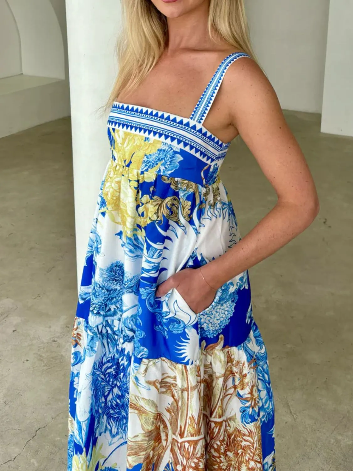 Pocketed Printed Sleeveless Cami Dress - Image 7