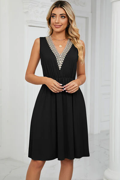 Pocketed V-Neck Wide Strap Dress - Image 17