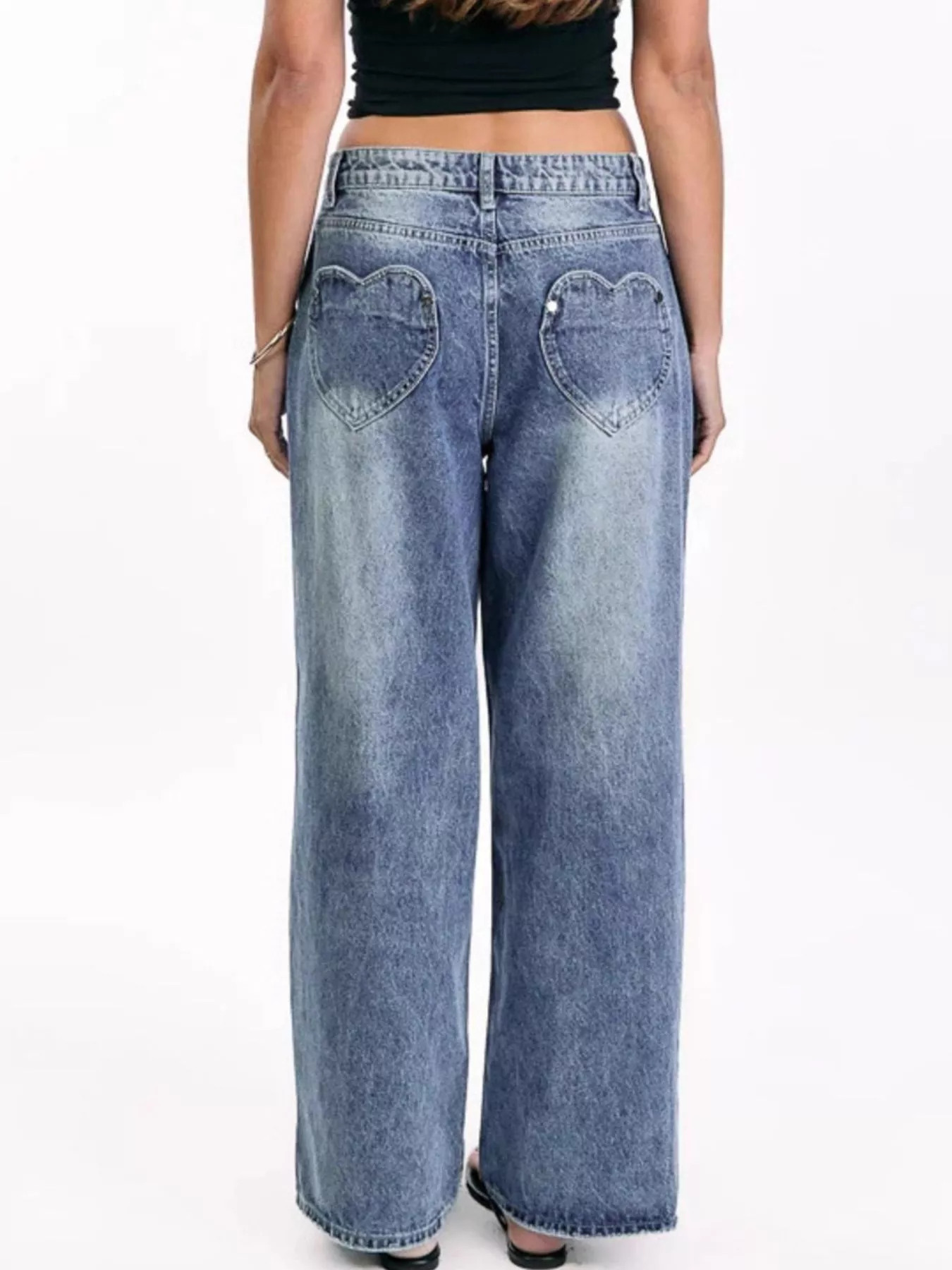 Pocketed Wide leg Jeans - Image 7