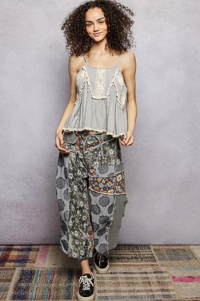 POL Boho Lace Trim Flowy Cami - Image 5