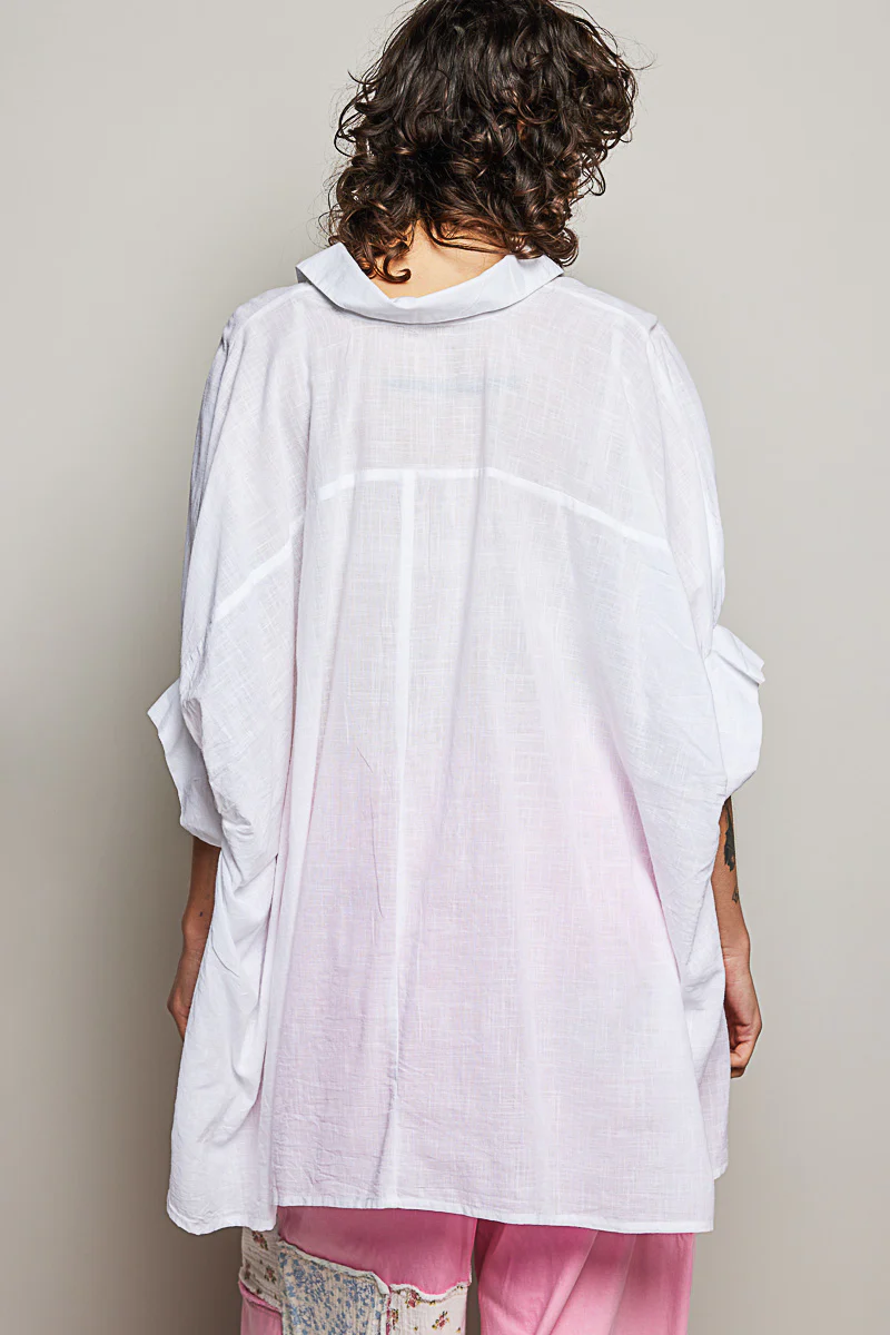 POL Button Down Half Dolman Sleeve Shirt - Image 4