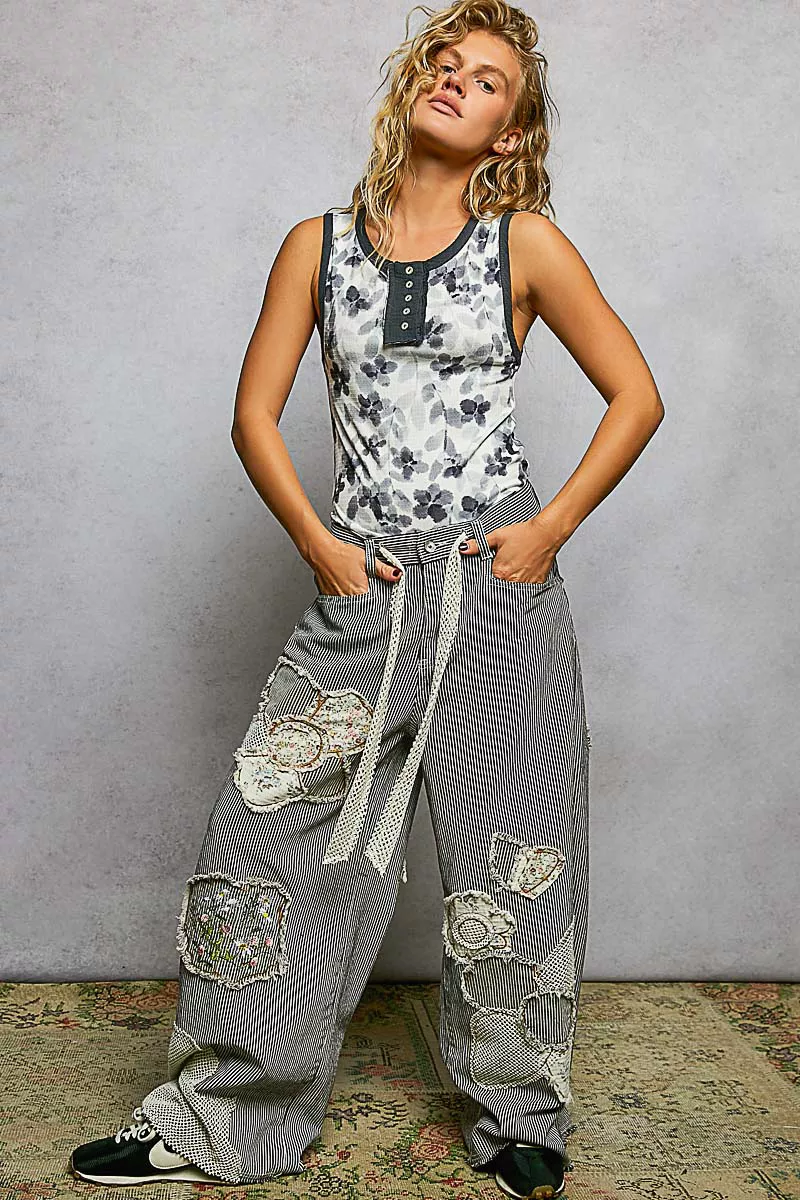 POL Floral Round Neck Cropped Ribbed Tank - Image 6