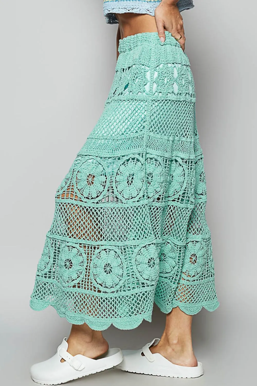 POL Lace Tiered Midi Skirt - Image 2
