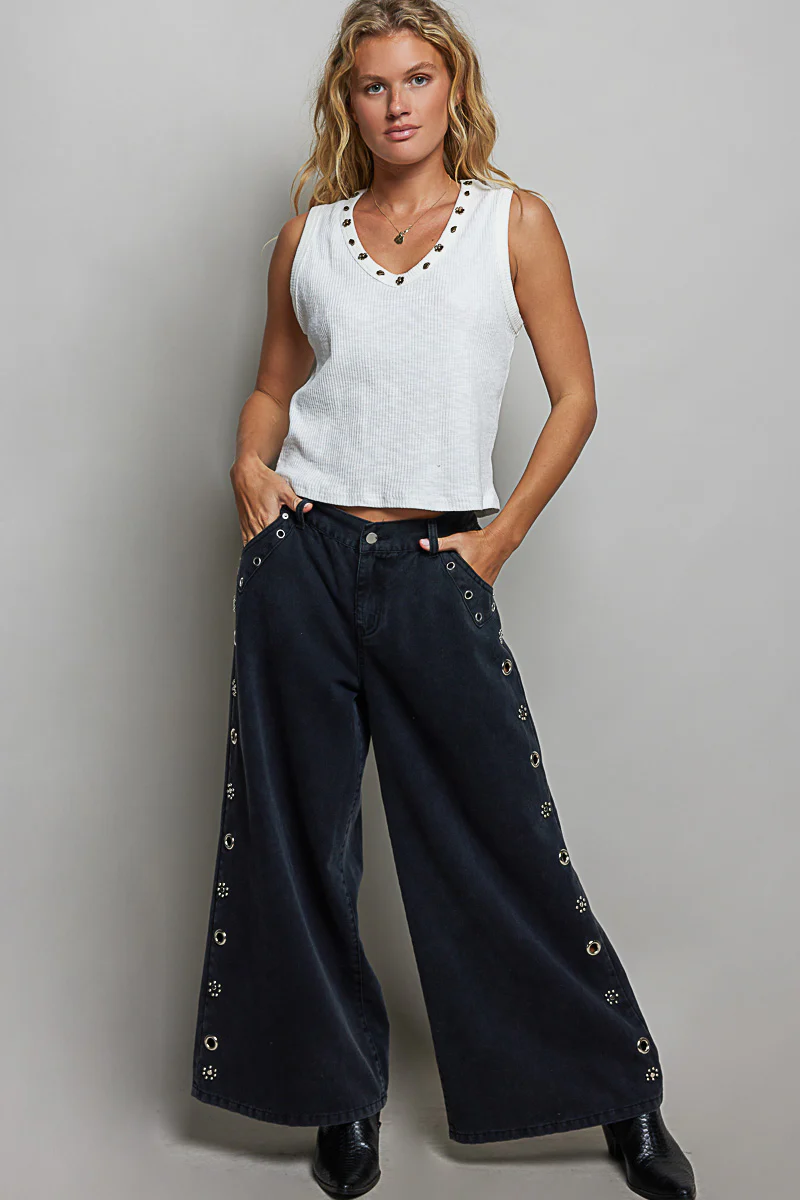 POL Ribbed V-Neck Tank with Stud Point - Image 5