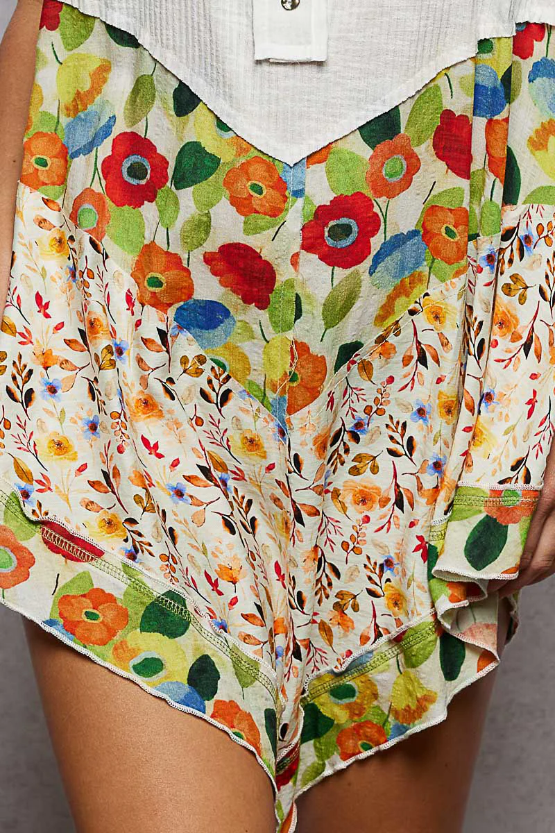 POL Round Neck Ribbed Tank with Woven Print Patch - Image 6