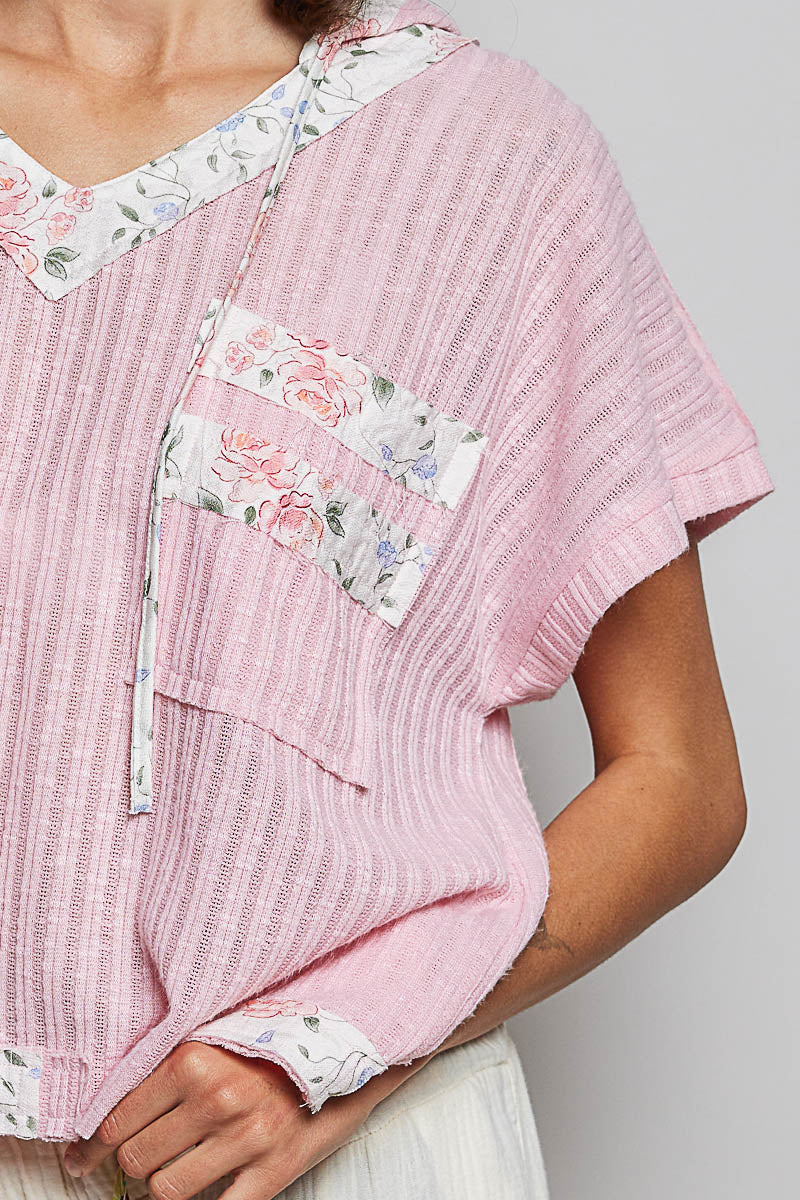 POL Short Sleeve Hooded Top with Back-Open Detail - Image 8