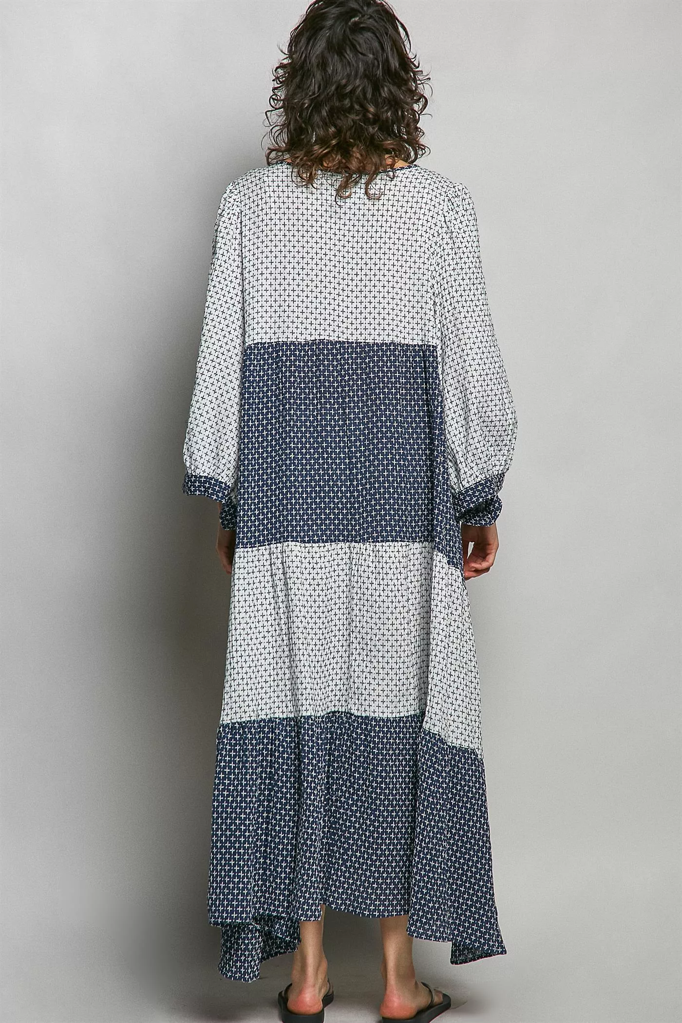 POL Tiered Boho Two-Tone Maxi Dress - Image 6
