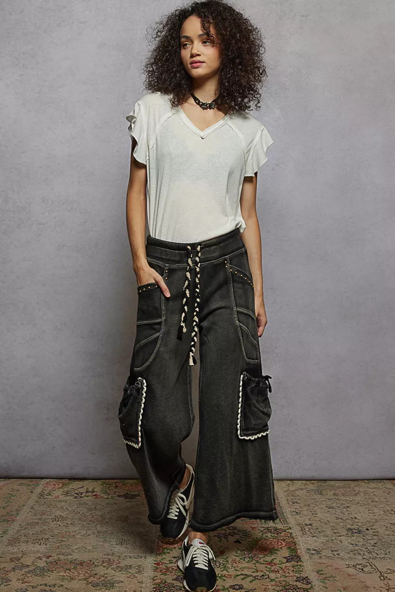 POL V-Neck Short Sleeve T-Shirt with Ruffle Sleeve - Image 5