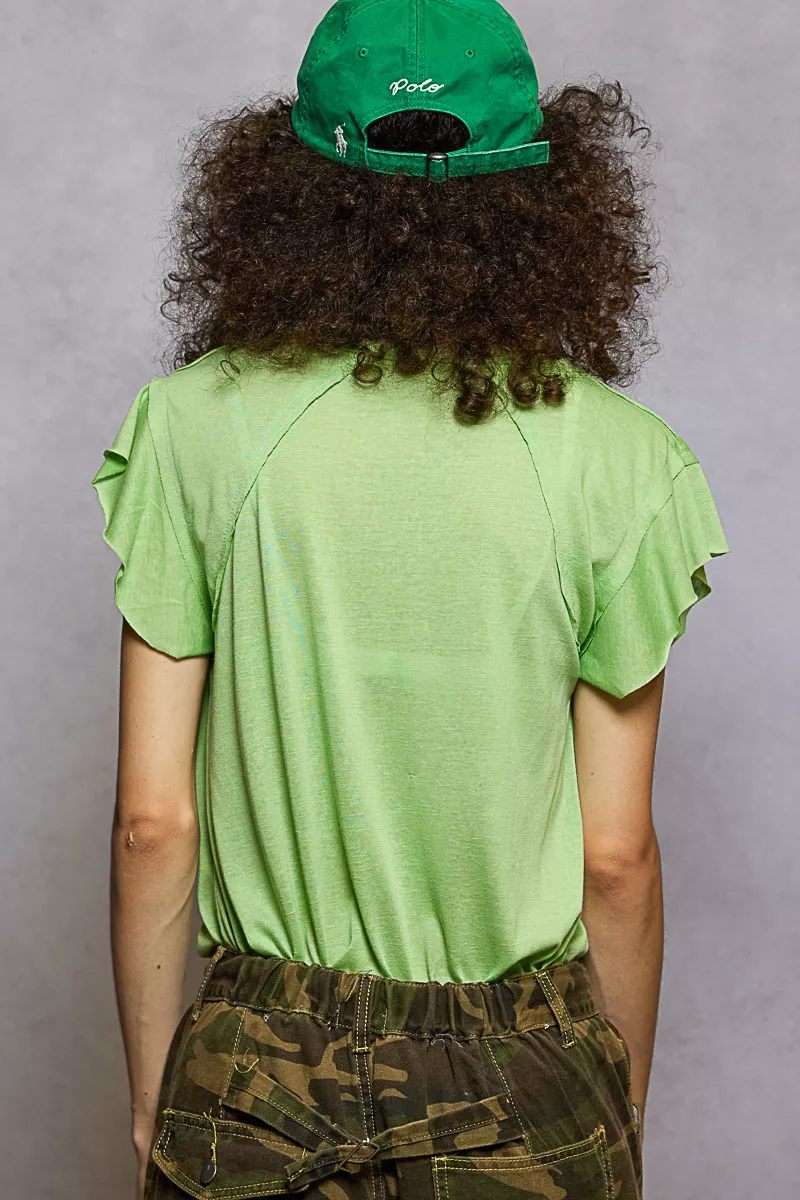 POL V-Neck Short Sleeve T-Shirt with Ruffle Sleeve - Image 5