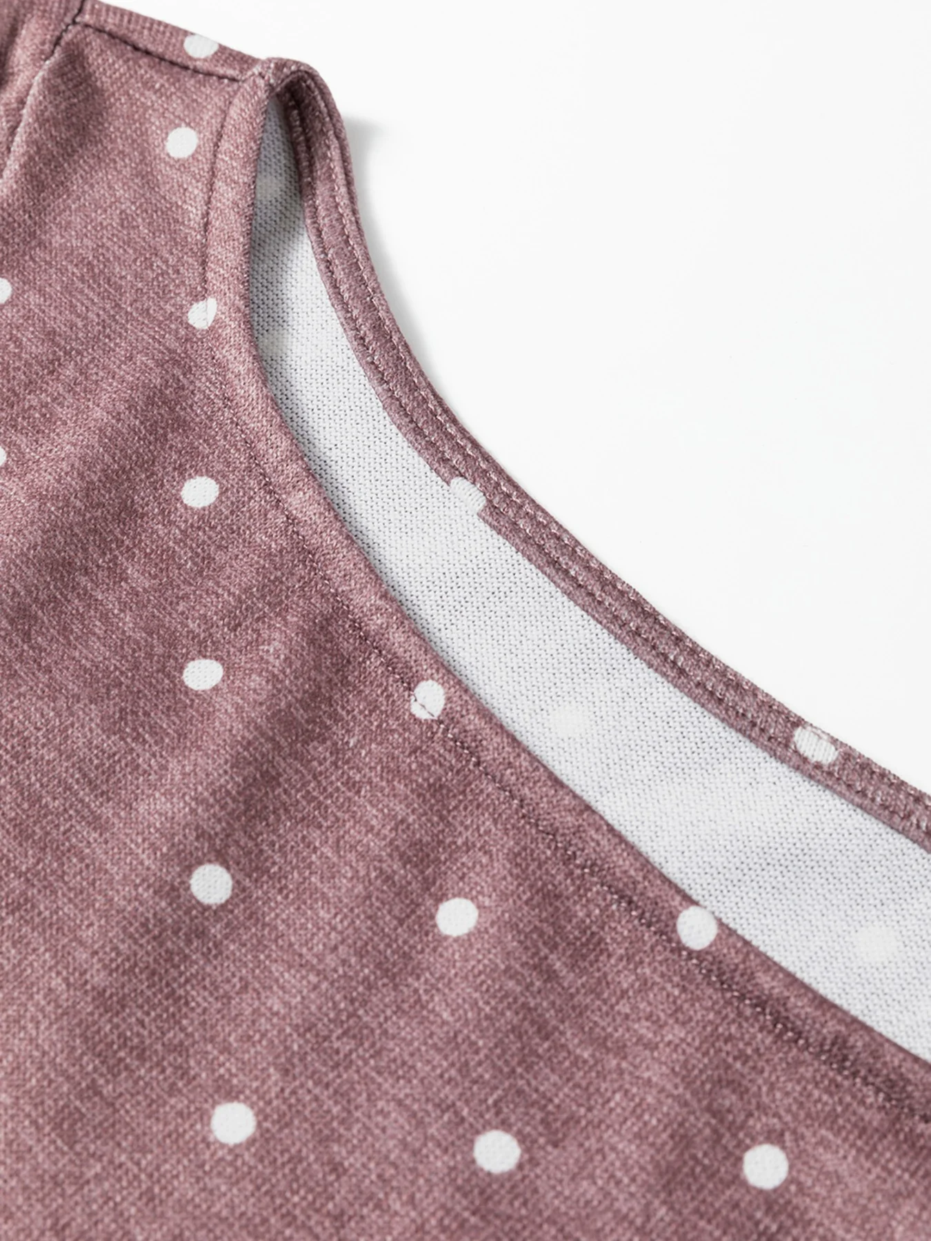 Polka Dot Boat Neck Knit Long Sleeve T Shirt - Image 16