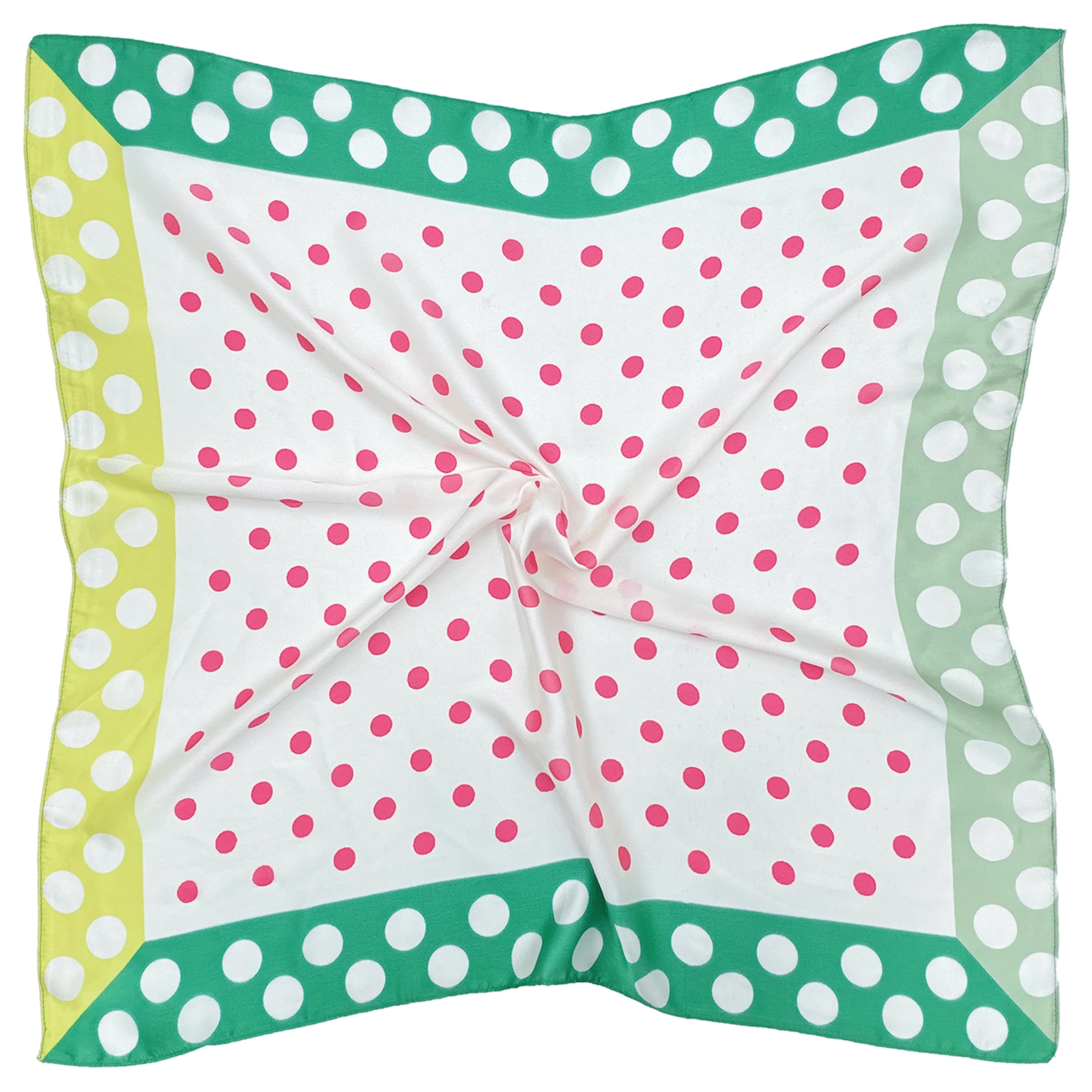 Polka Dot Border Print Square Scarf - Image 3