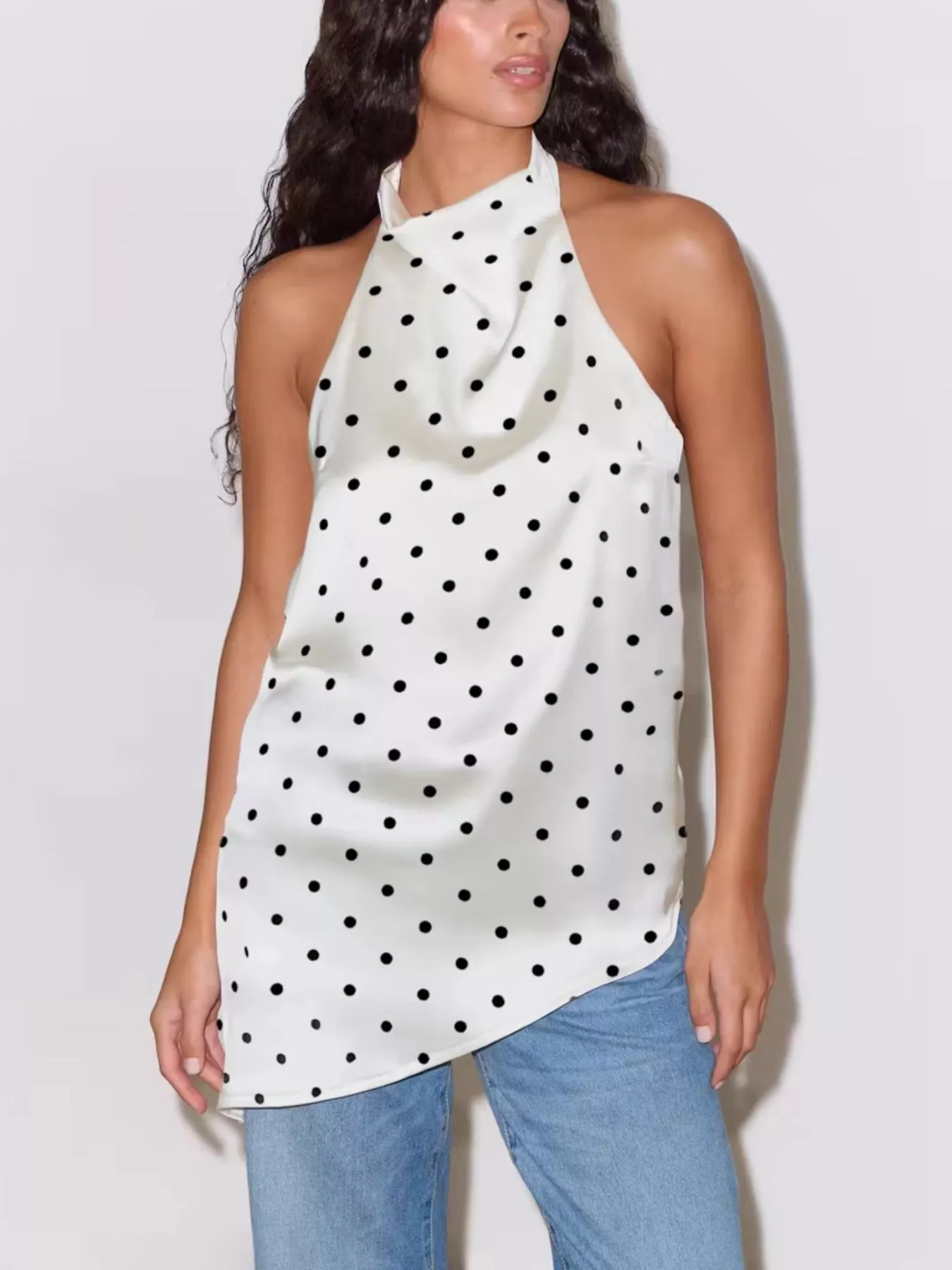 Polka Dot Halter Neck Top - Image 3