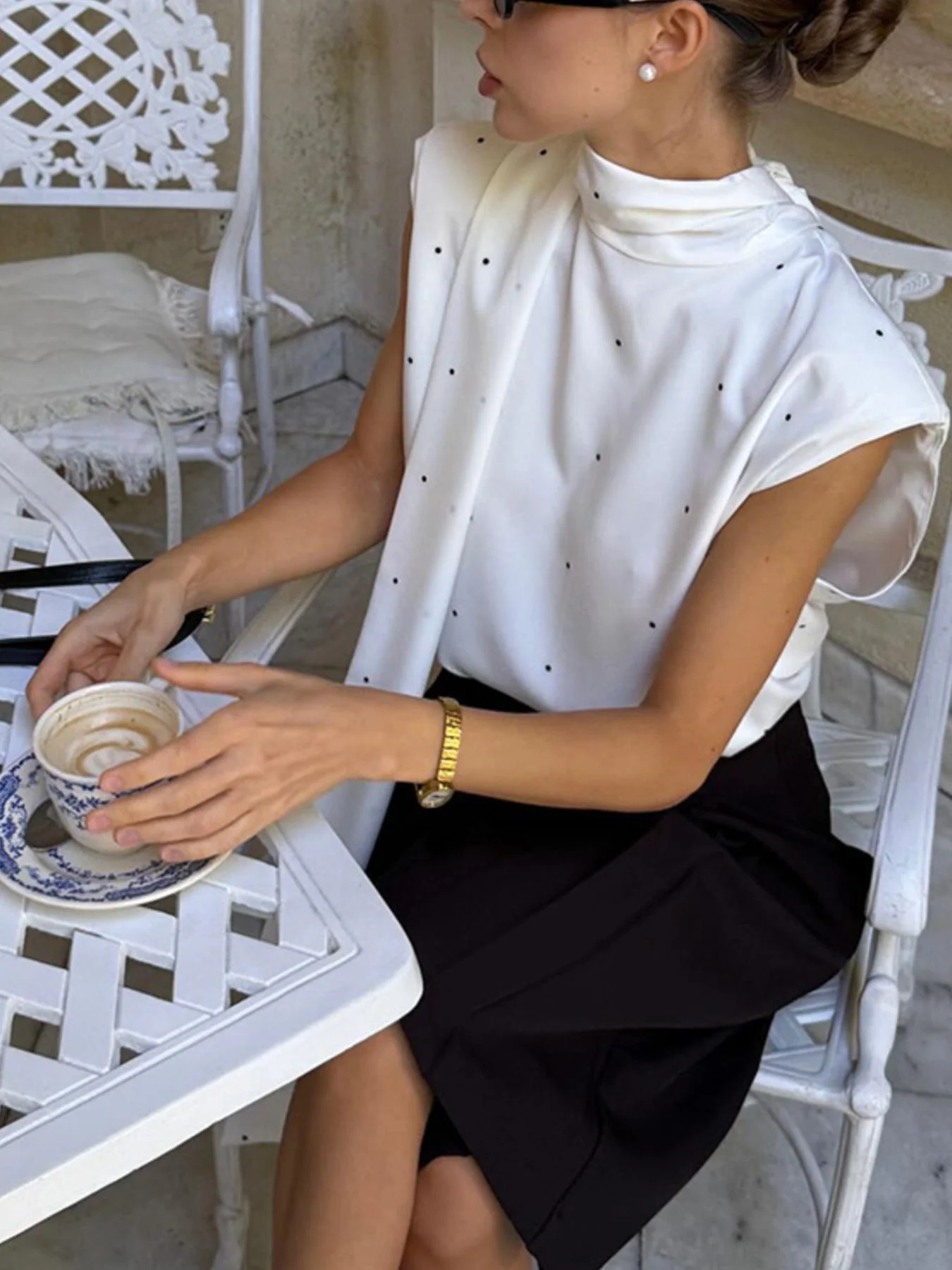 Polka Dot High Neck Tank - Image 3