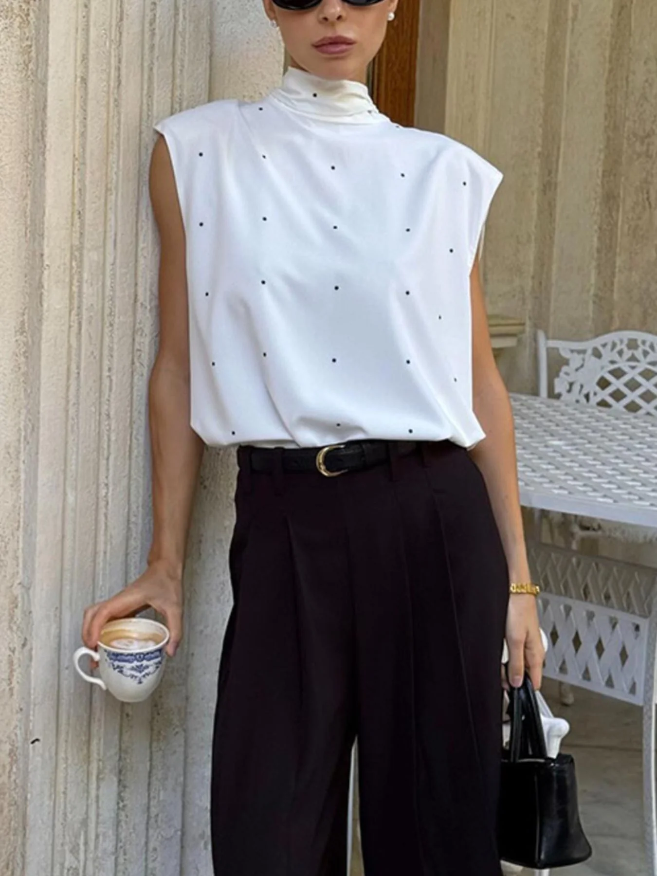 Polka Dot High Neck Tank - Image 6