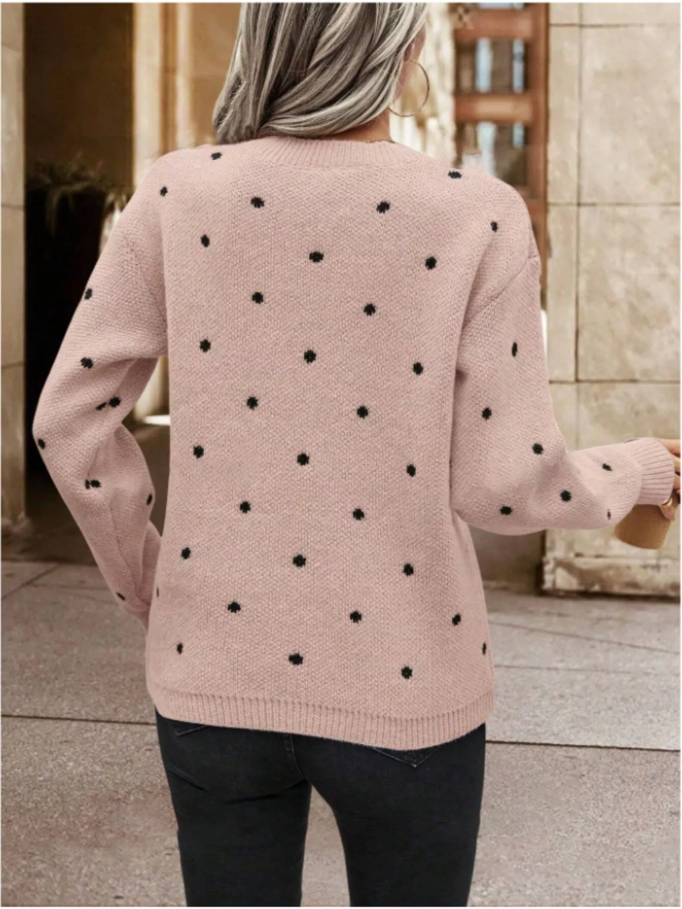 Polka Dot Long Sleeve Sweater - Image 15