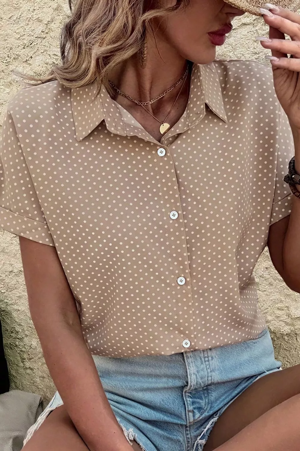 Polka Dot Print Short Sleeve Shirt - Image 6