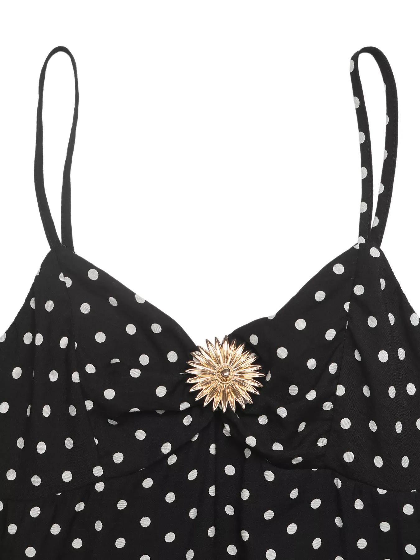 Polka Dot Ruffle Hem Spaghetti Strap Dress - Image 6