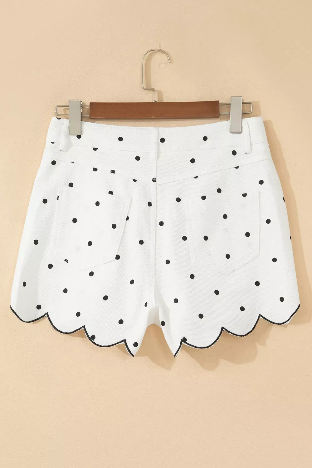 Polka Dot Scalloped Hem Shorts - Image 5