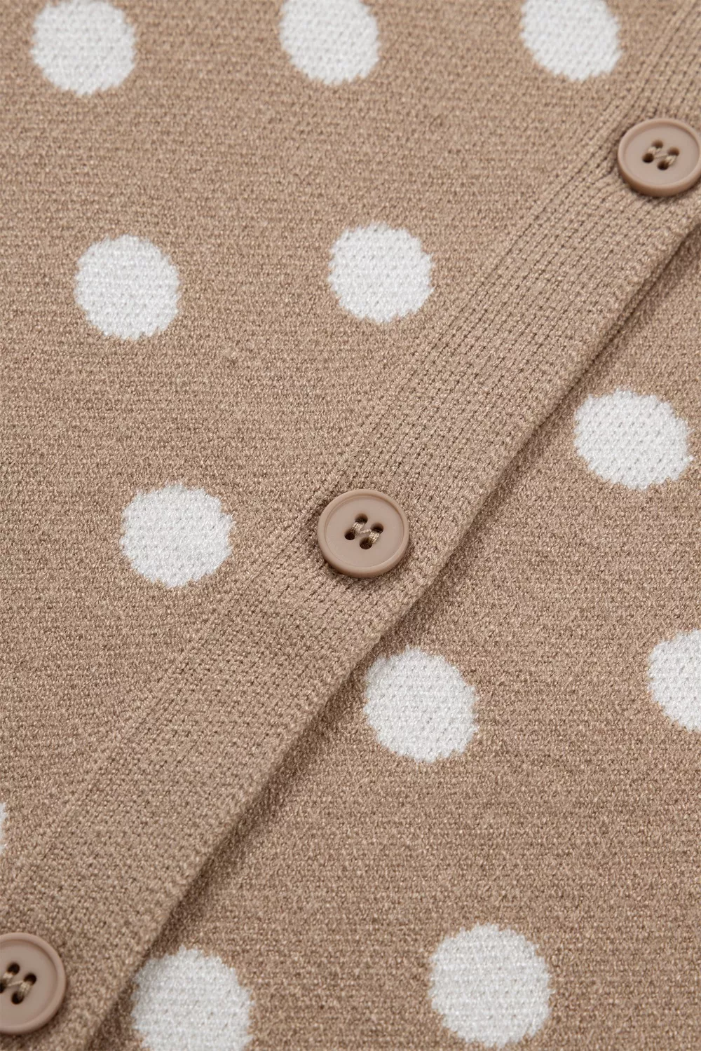 Polka Dot Short Sleeve Button Down Sweater Cardigan - Image 9