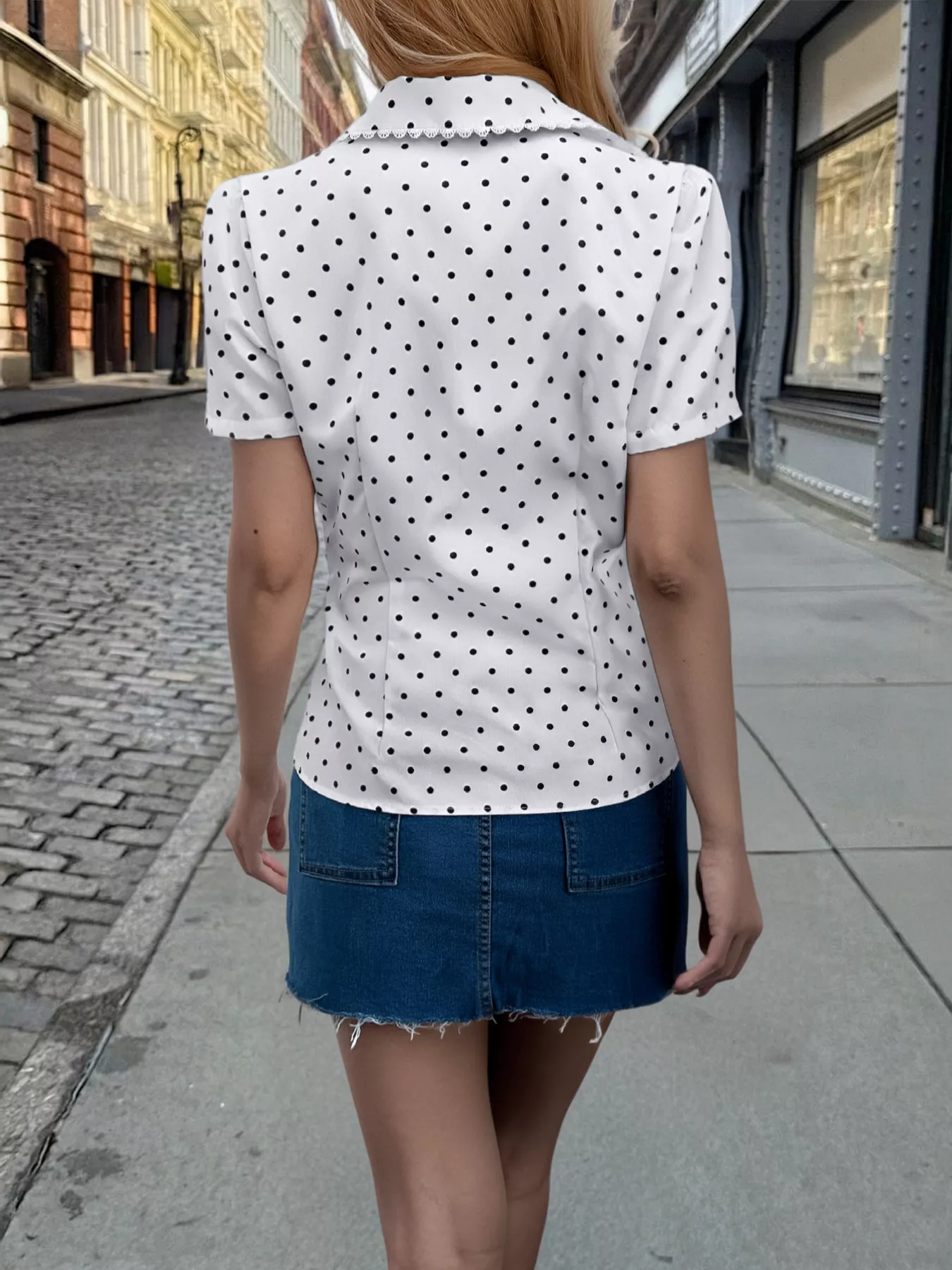 Polka Dot Short Sleeve Shirt - Image 5