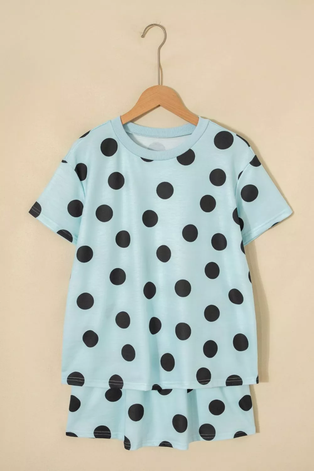 Polka Dot Short Sleeve Top Casual Skort 2pcs Outfit - Image 7
