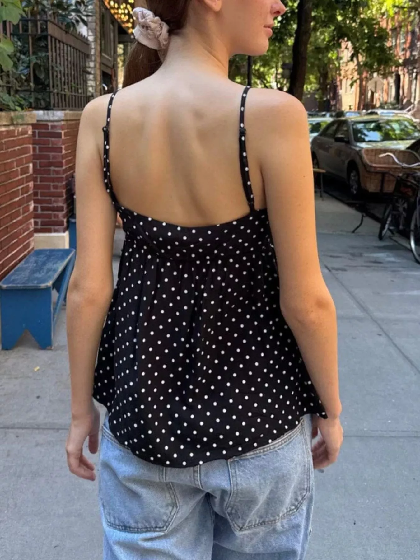 Polka Dot V-Neck Flowy Cami - Image 12