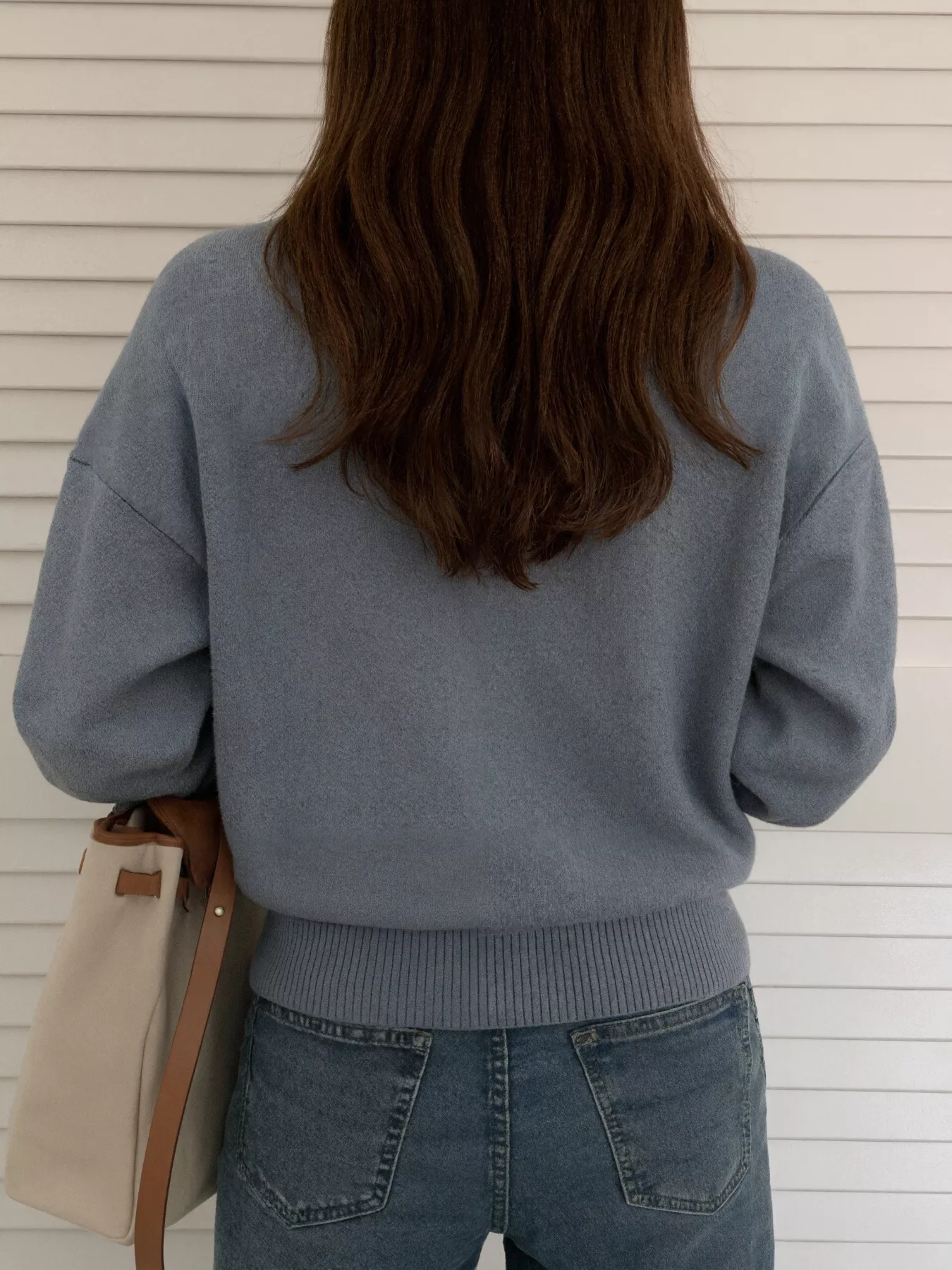 Polo Collar Dropped Shoulder Sweater - Image 9