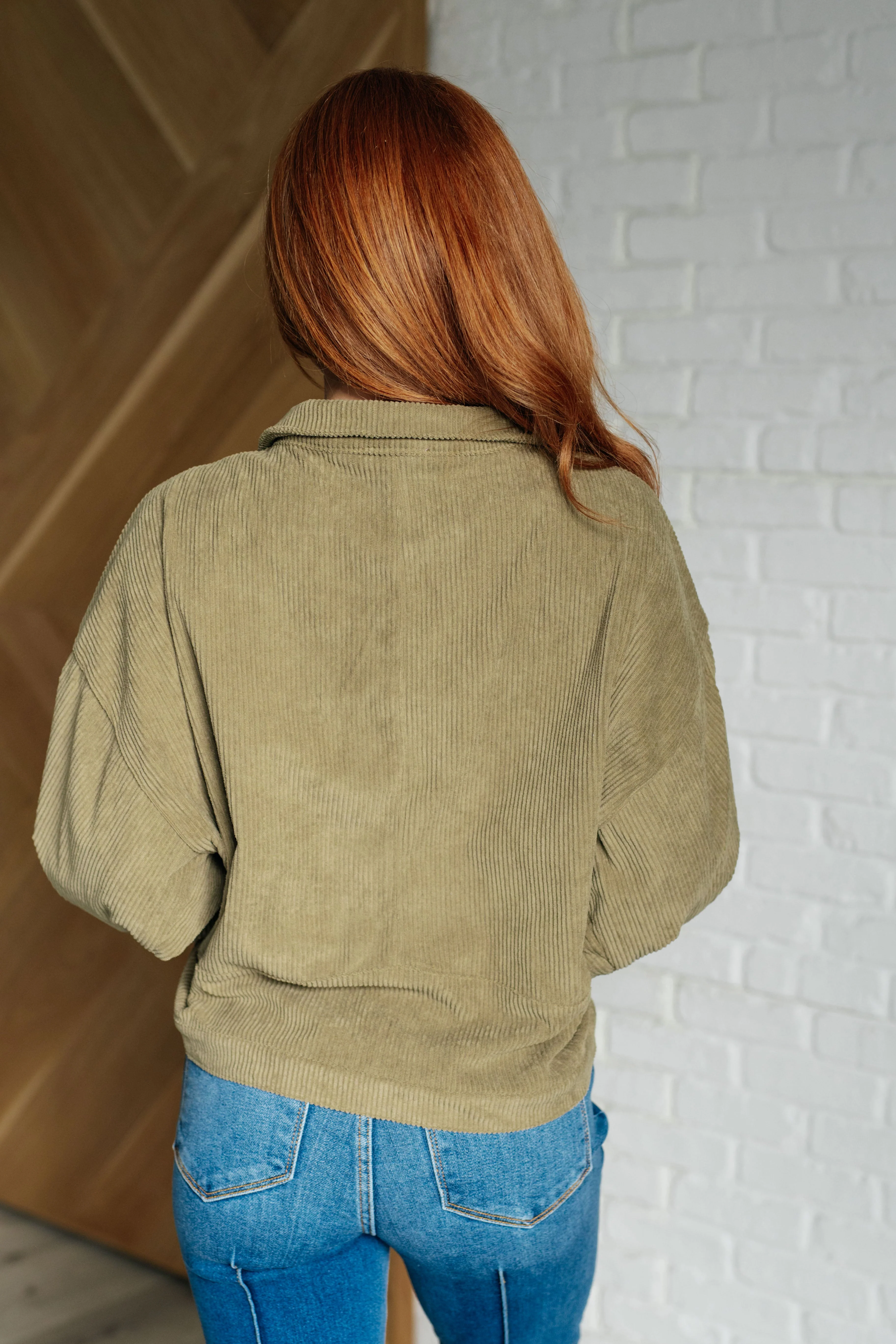 Primrose Corduroy Jacket in Olive - Image 8