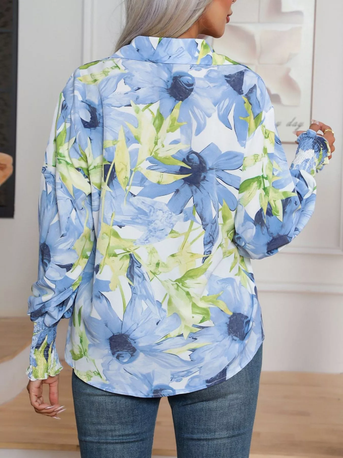 Printed Button Up Long Sleeve Shirt - Image 13