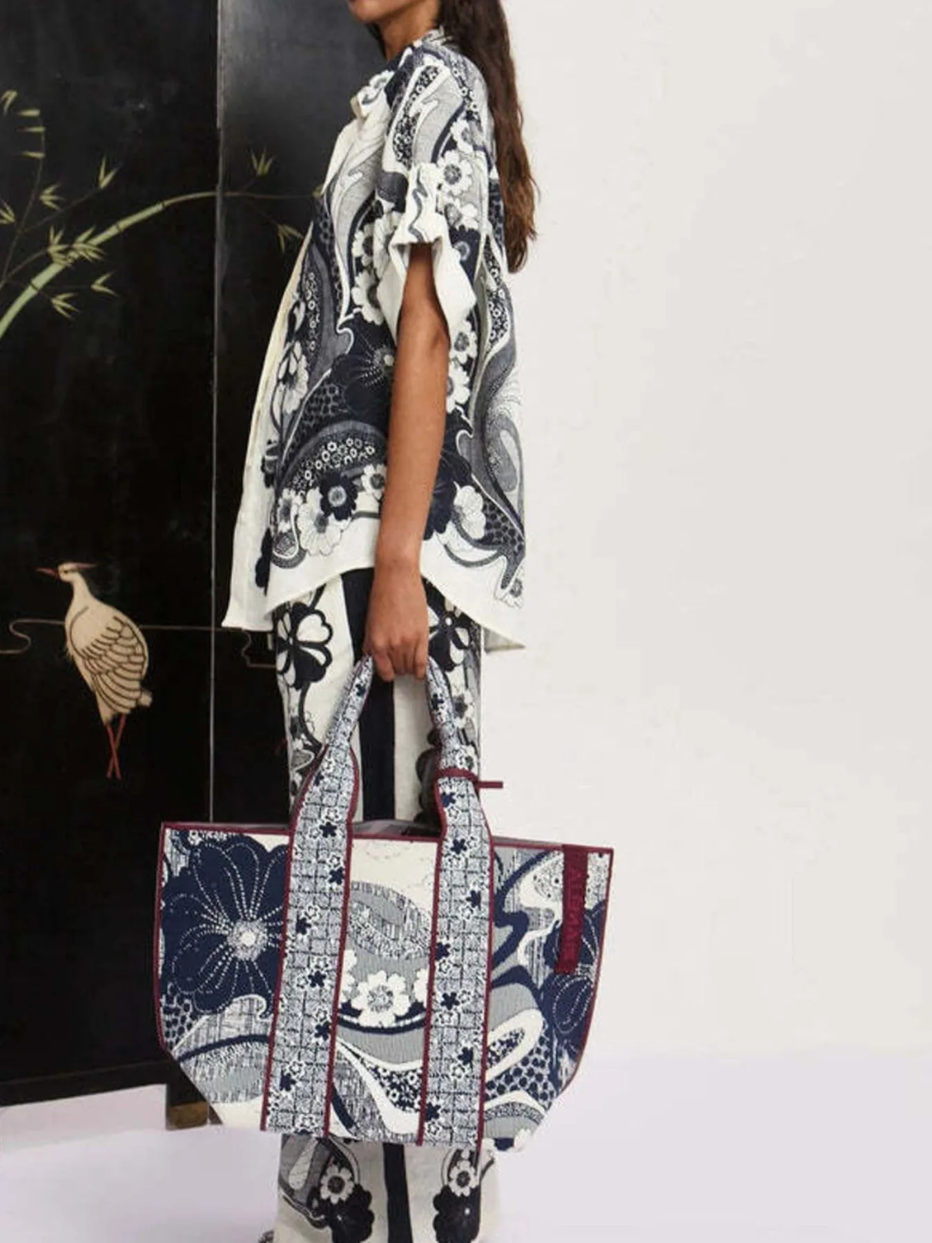 Printed Button Up Shirt and Pants Set - Image 6