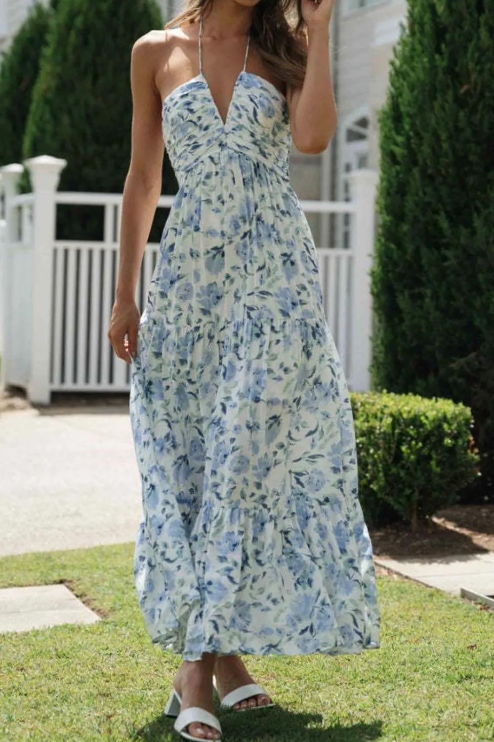 Printed Halter Neck Cami Dress - Image 10