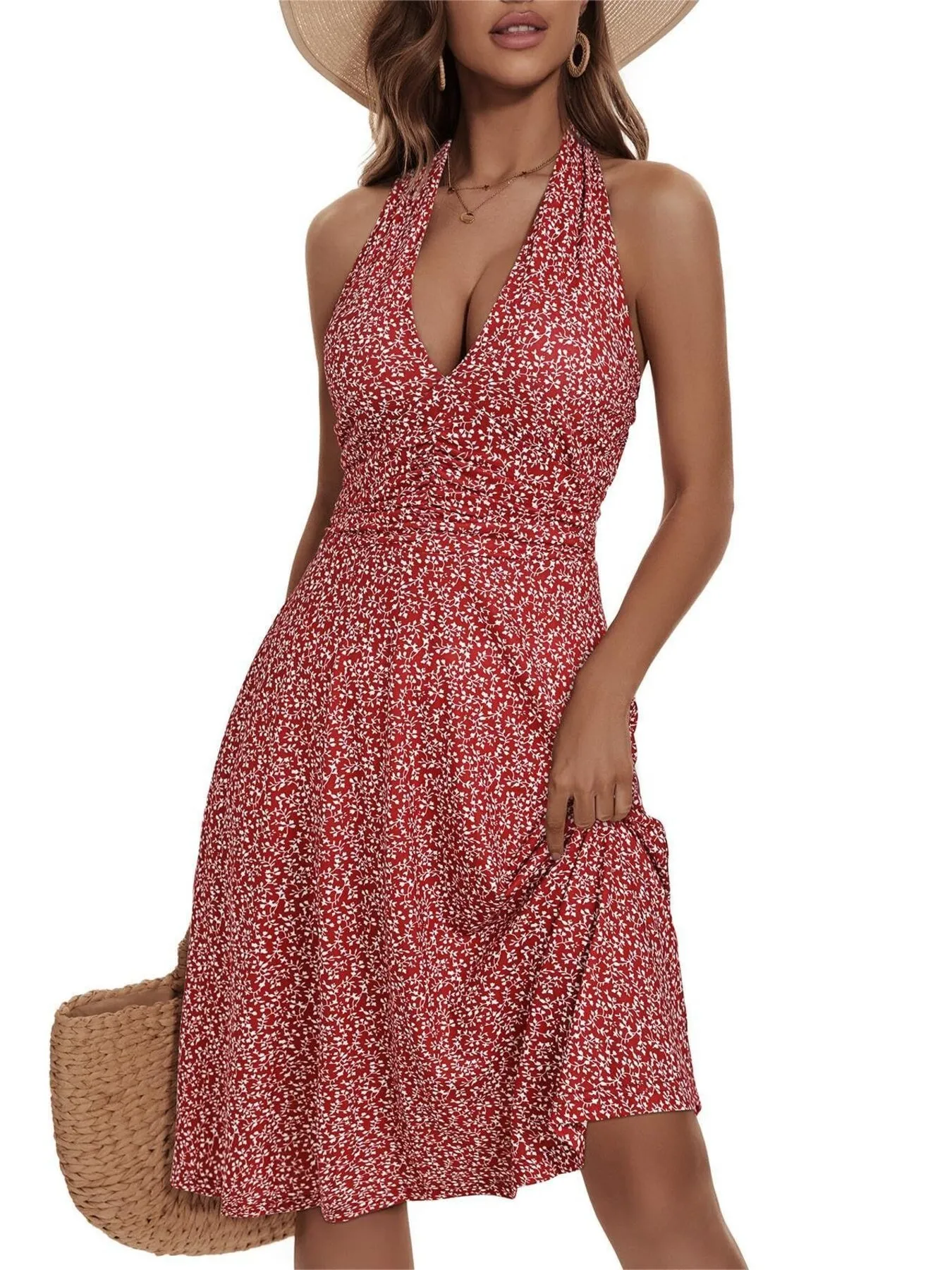 Printed Halter Neck Dress - Image 7