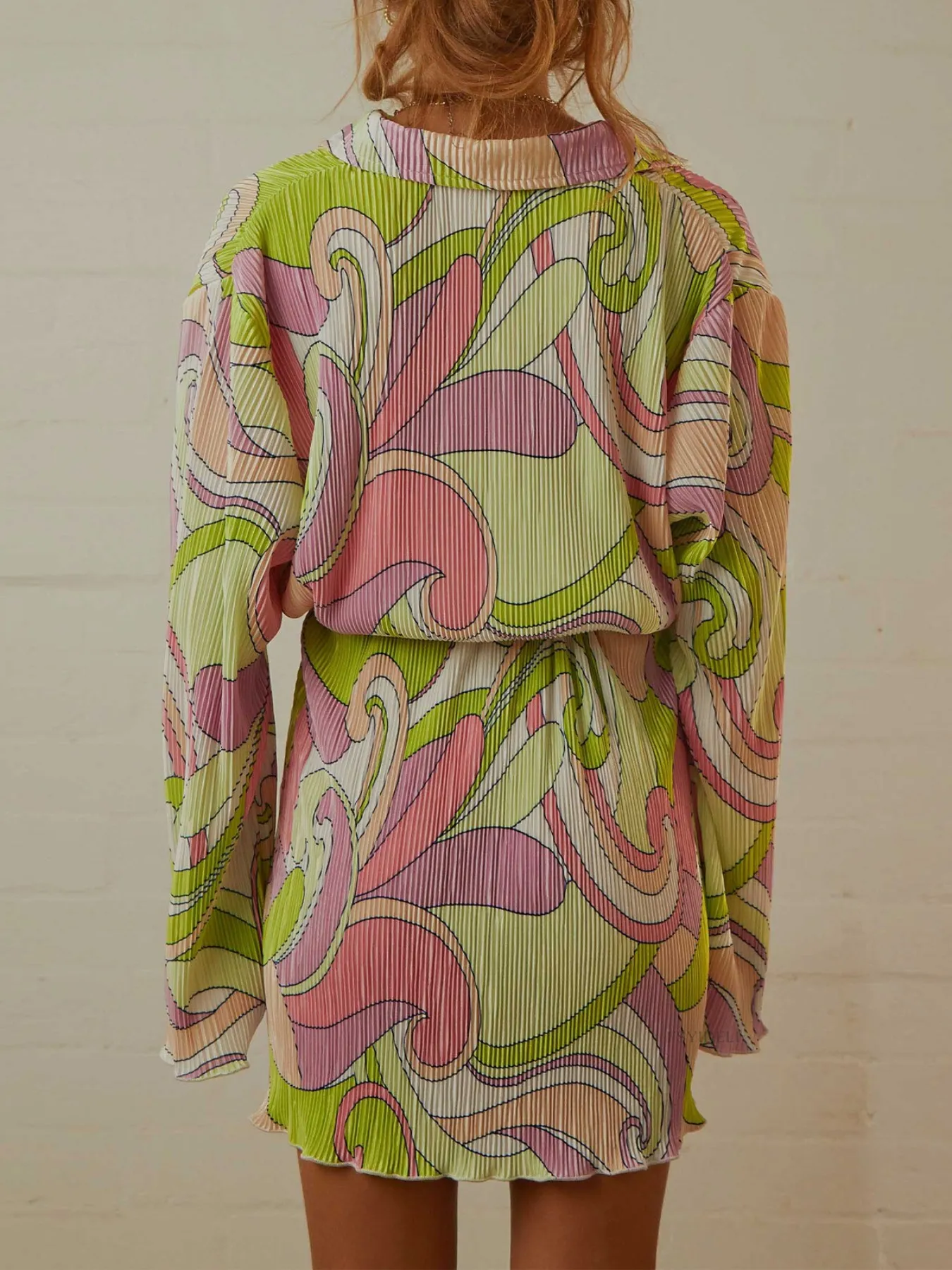Printed Long Sleeve Mini Dress - Image 11