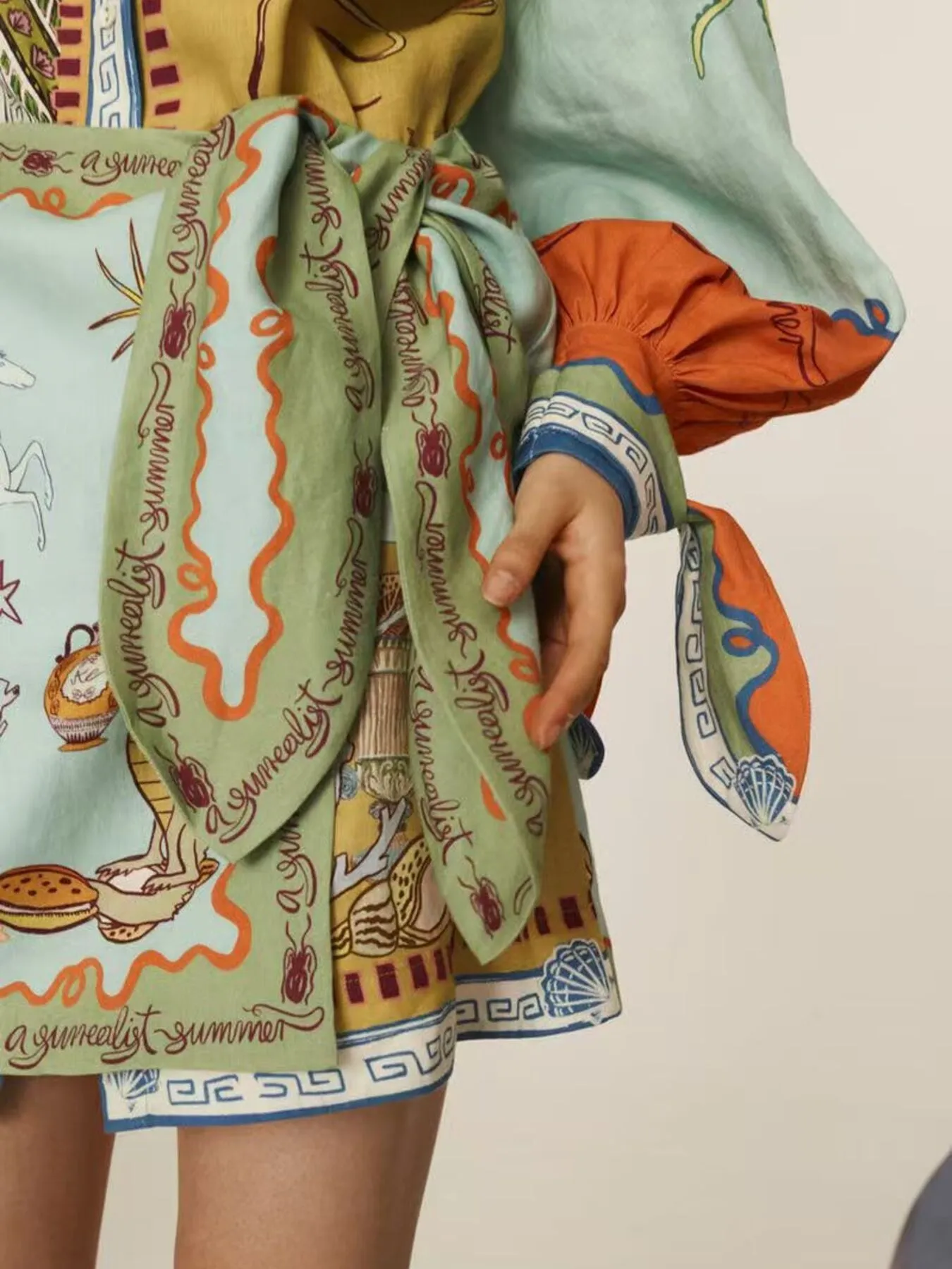 Printed Long Sleeve Shirt Dress - Image 3