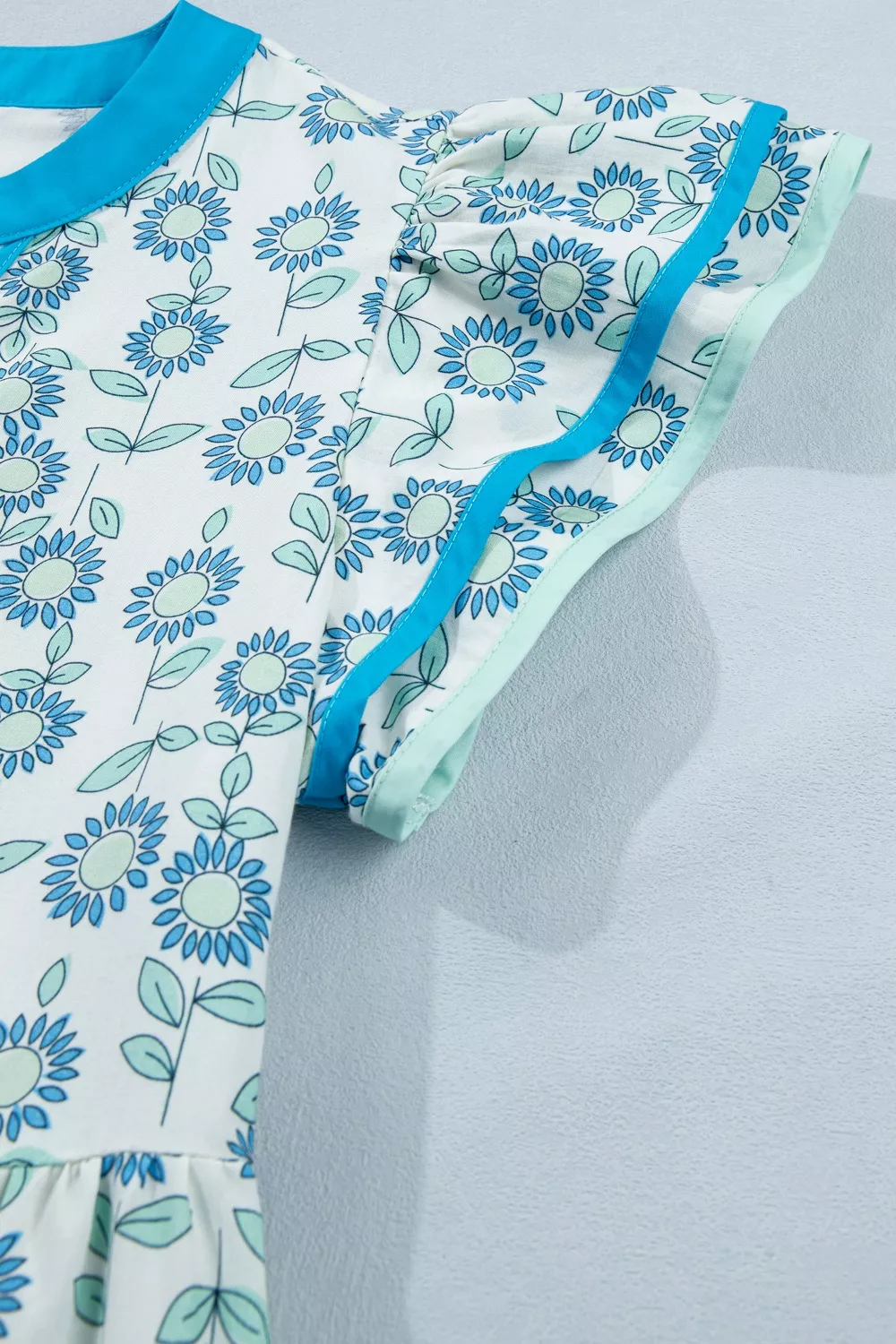 Printed Notched Cap Sleeve Dress - Image 11