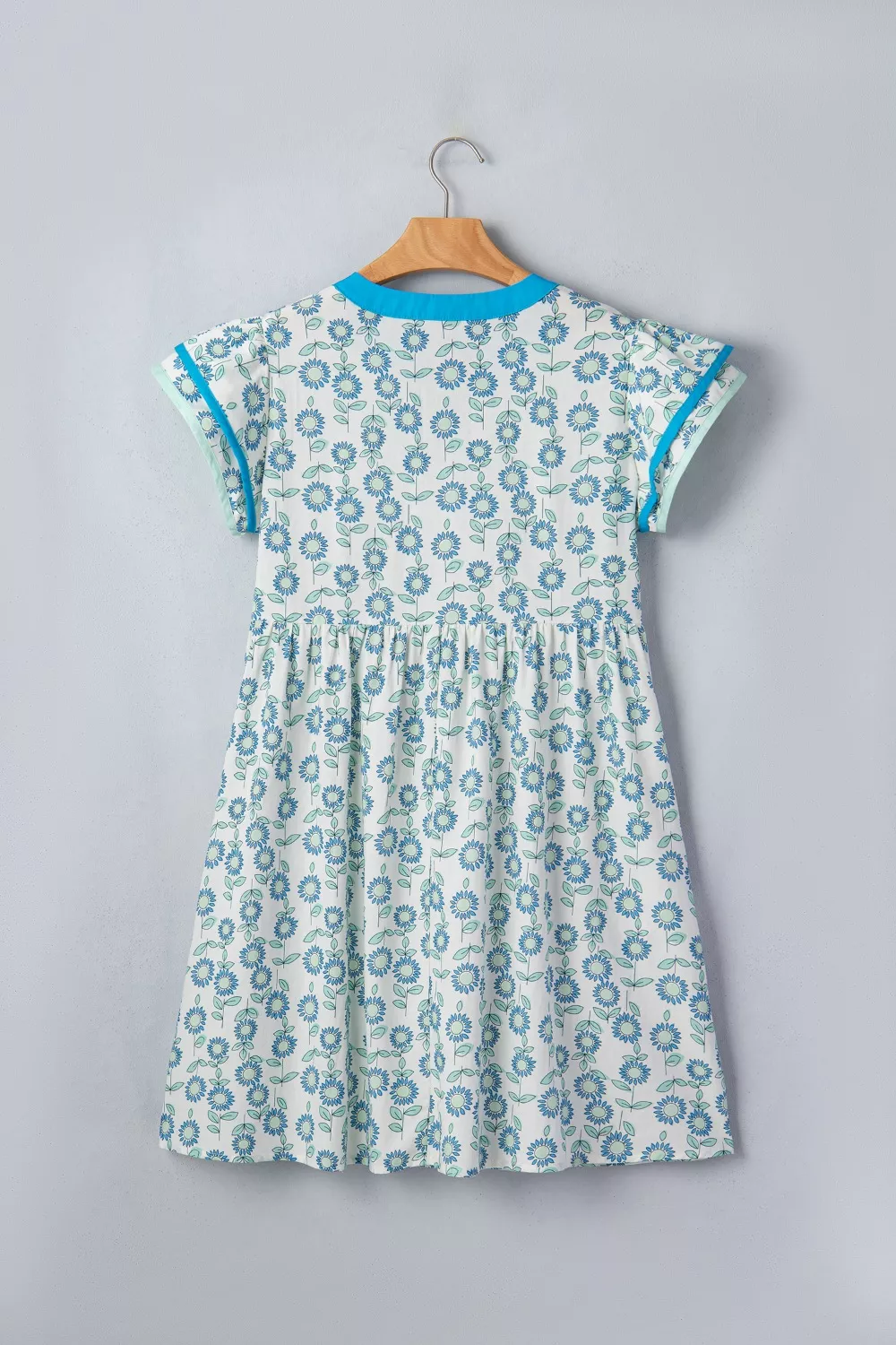 Printed Notched Cap Sleeve Dress - Image 8