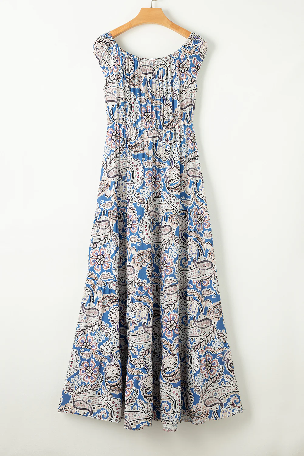 Printed Off-Shouder Short Sleeve Dress - Image 8